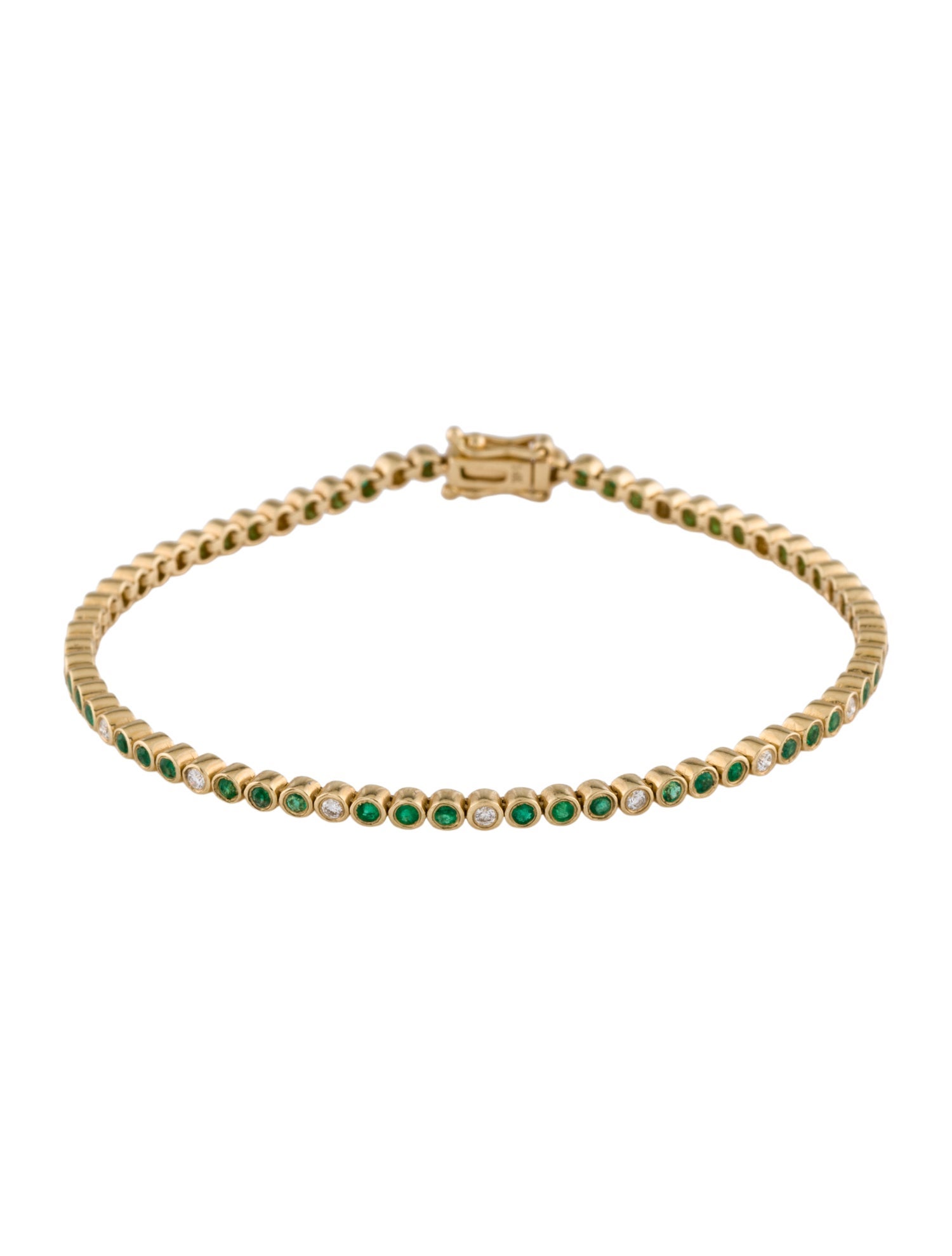 Bracelet 14K Emerald & Diamond Link