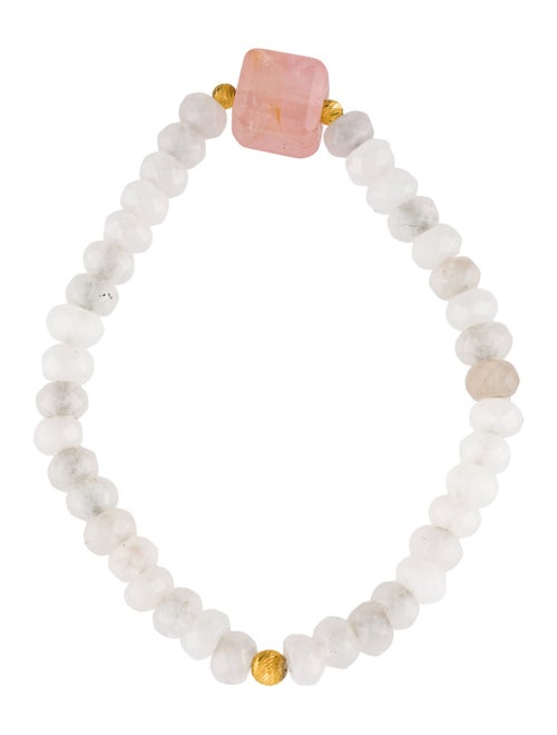 Bracelet 14K Quartz & Rose Quartz Bead Bracelet