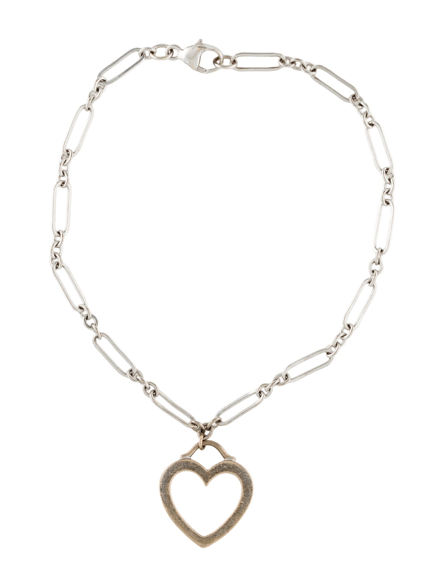 Tiffany & Co. 18K Sentimental Heart Charm Link Bracelet