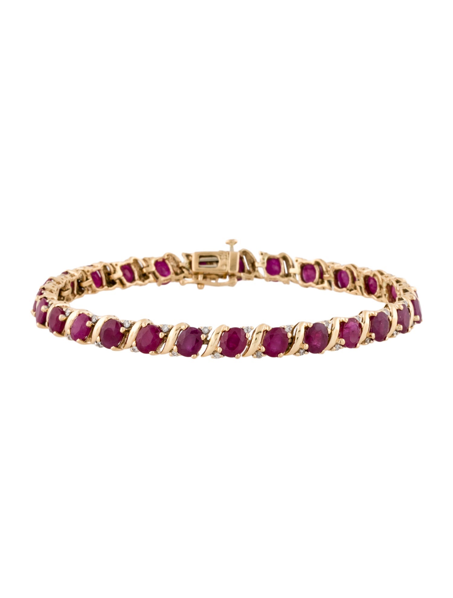 Bracelet 14K Ruby & Diamond Station