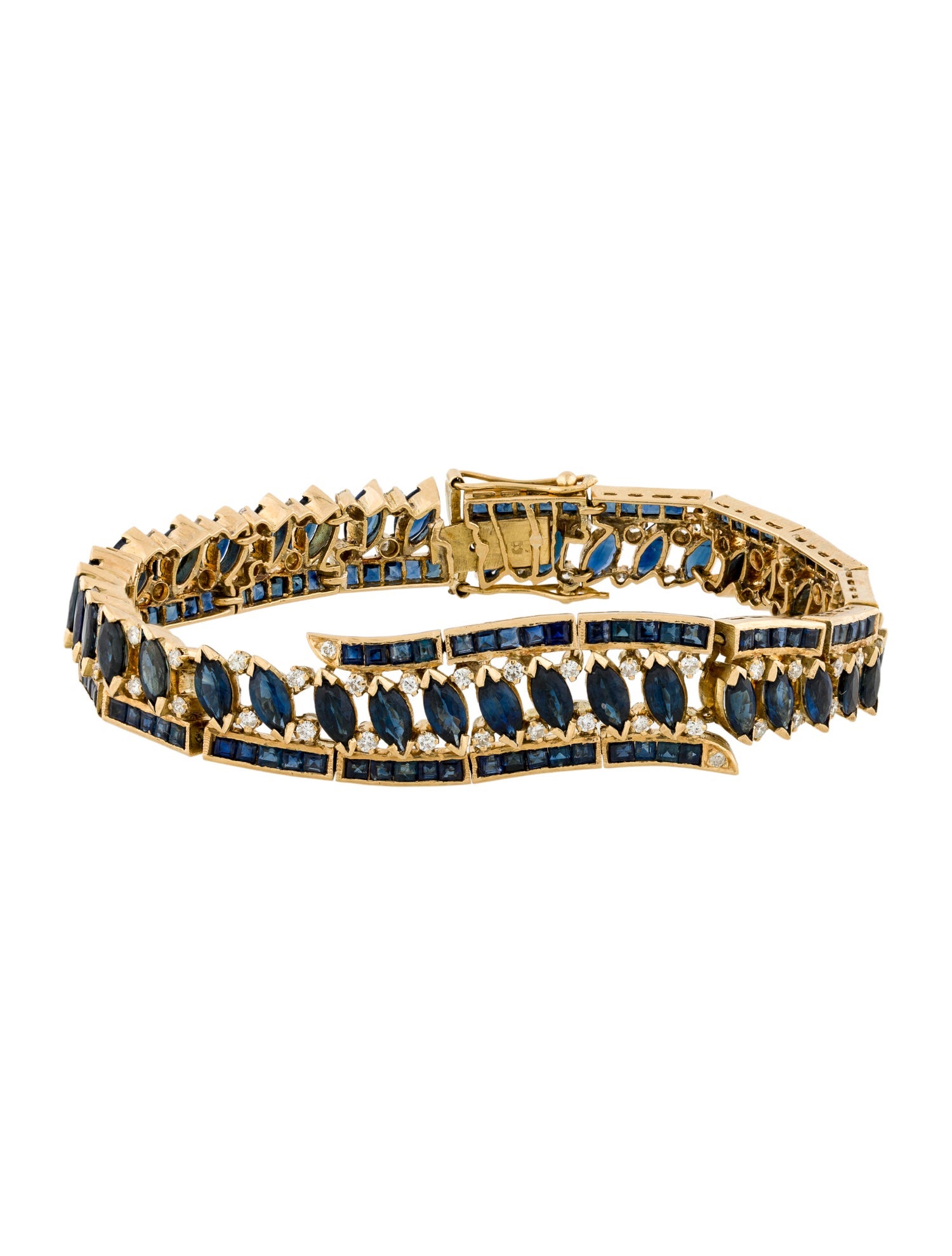Bracelet 18K 14.29ctw Sapphire & Diamond Link