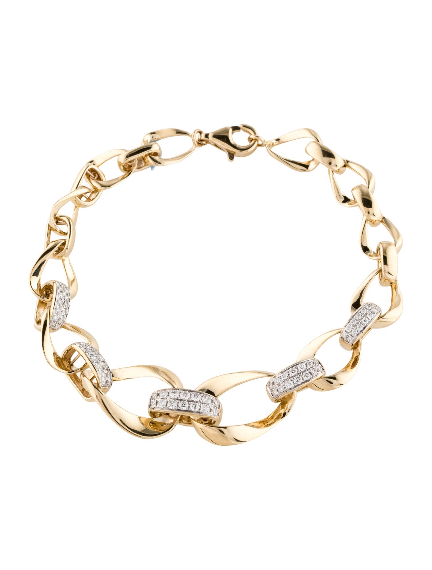 Bracelet 14K Diamond Graduated Chain Link