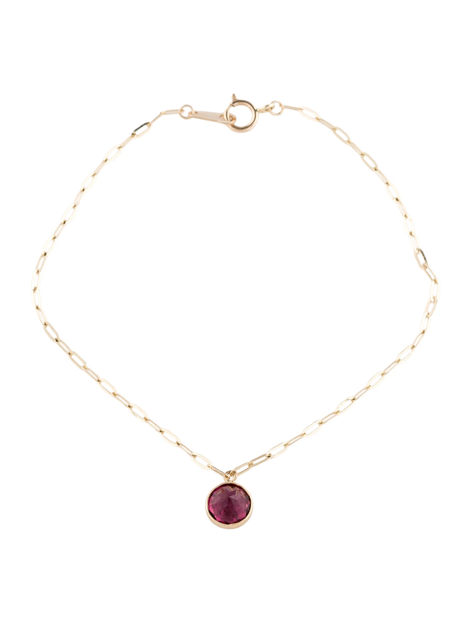 Bracelet 14K Garnet Charm