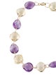 Bracelet 14K Citrine & Amethyst Link Bracelet