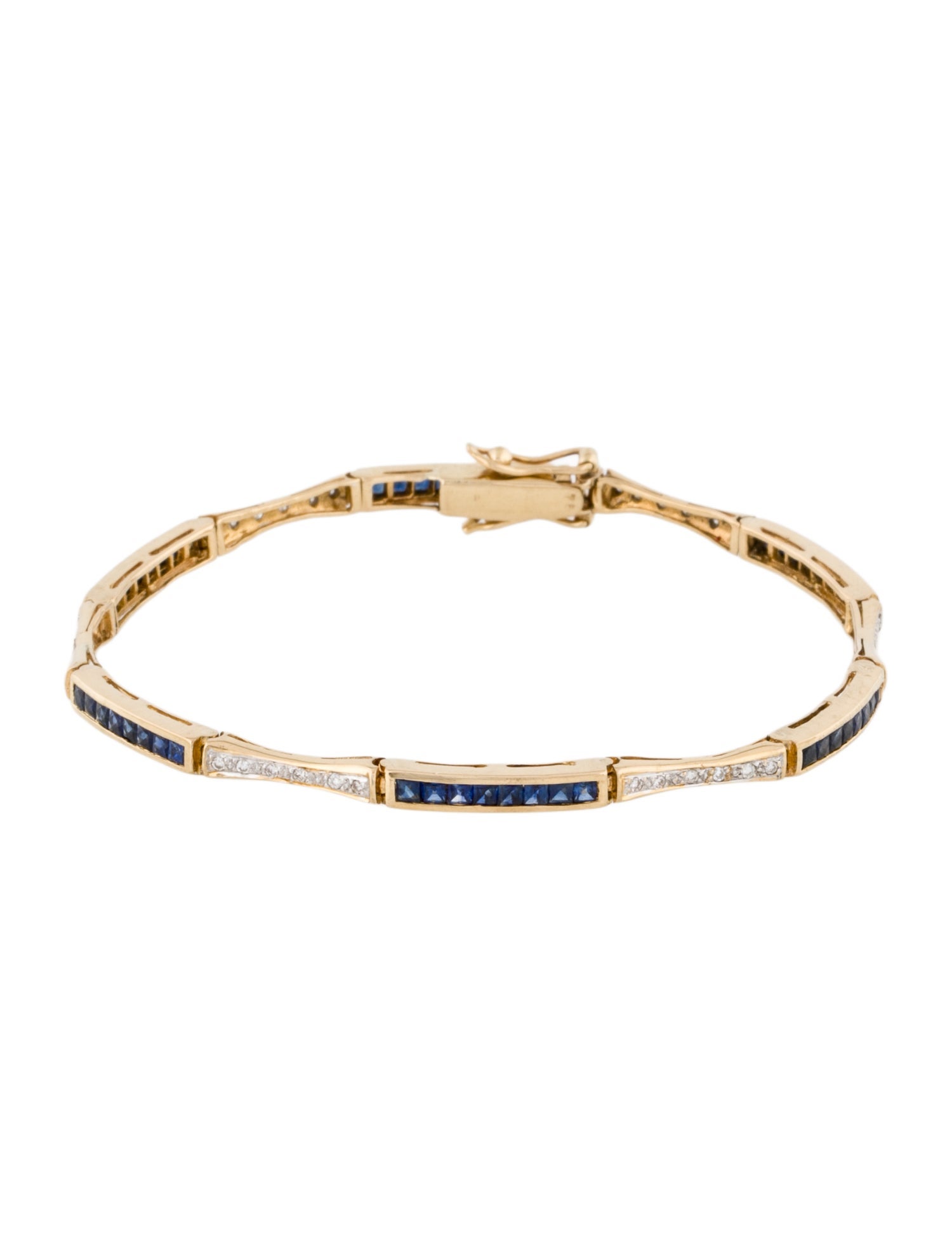 Bracelet 18K 1.72ct Sapphire & Diamond Link