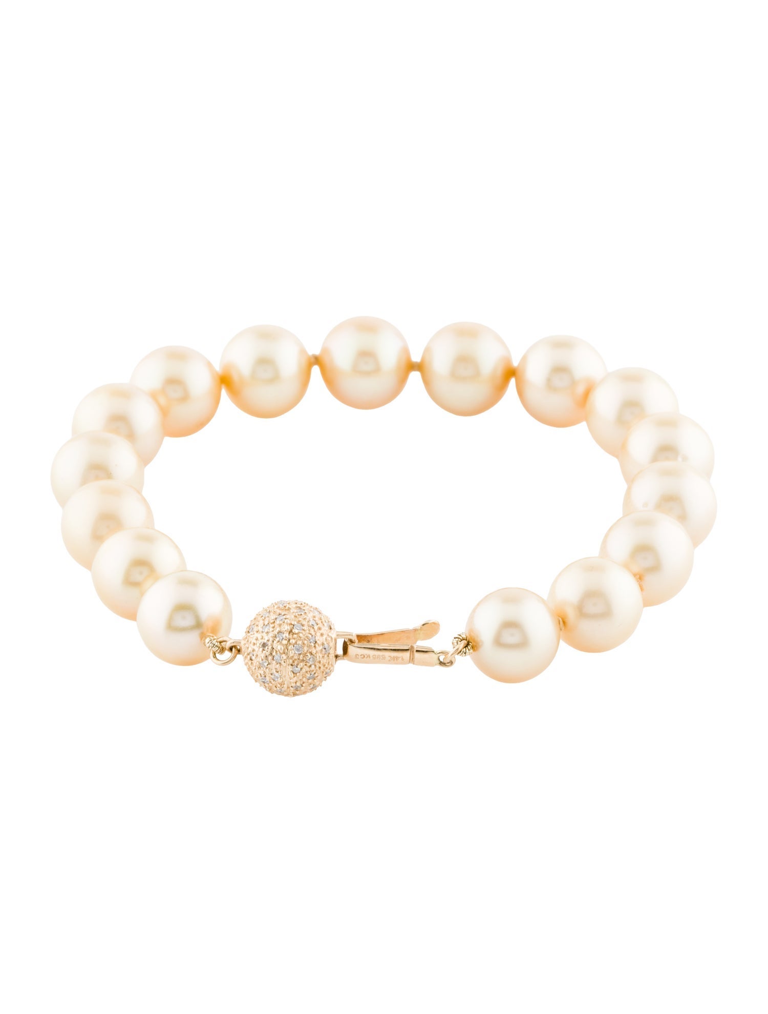 Bracelet 14K Pearl & Diamond Bead Bracelet