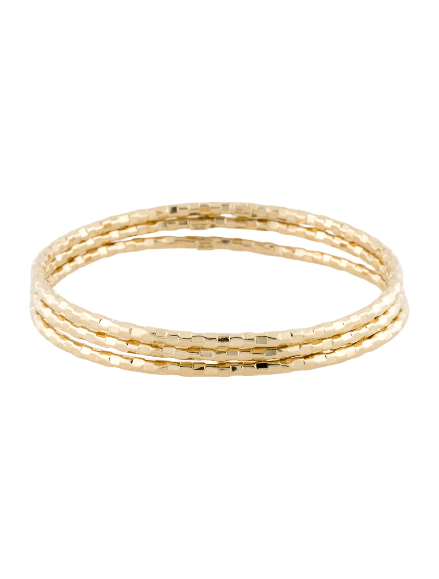 Bracelet 14K Textured Bangle Set