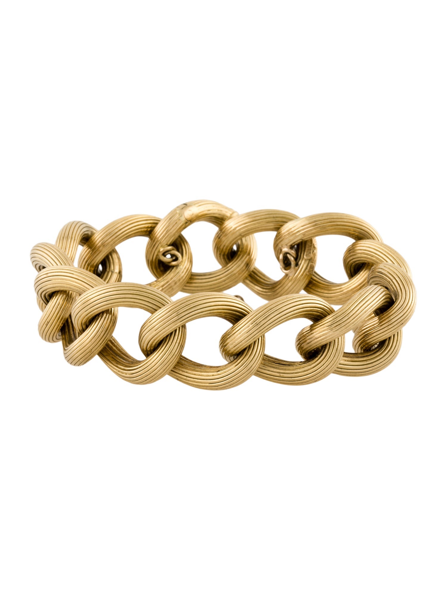 Bracelet 18K Grooved Curb Link
