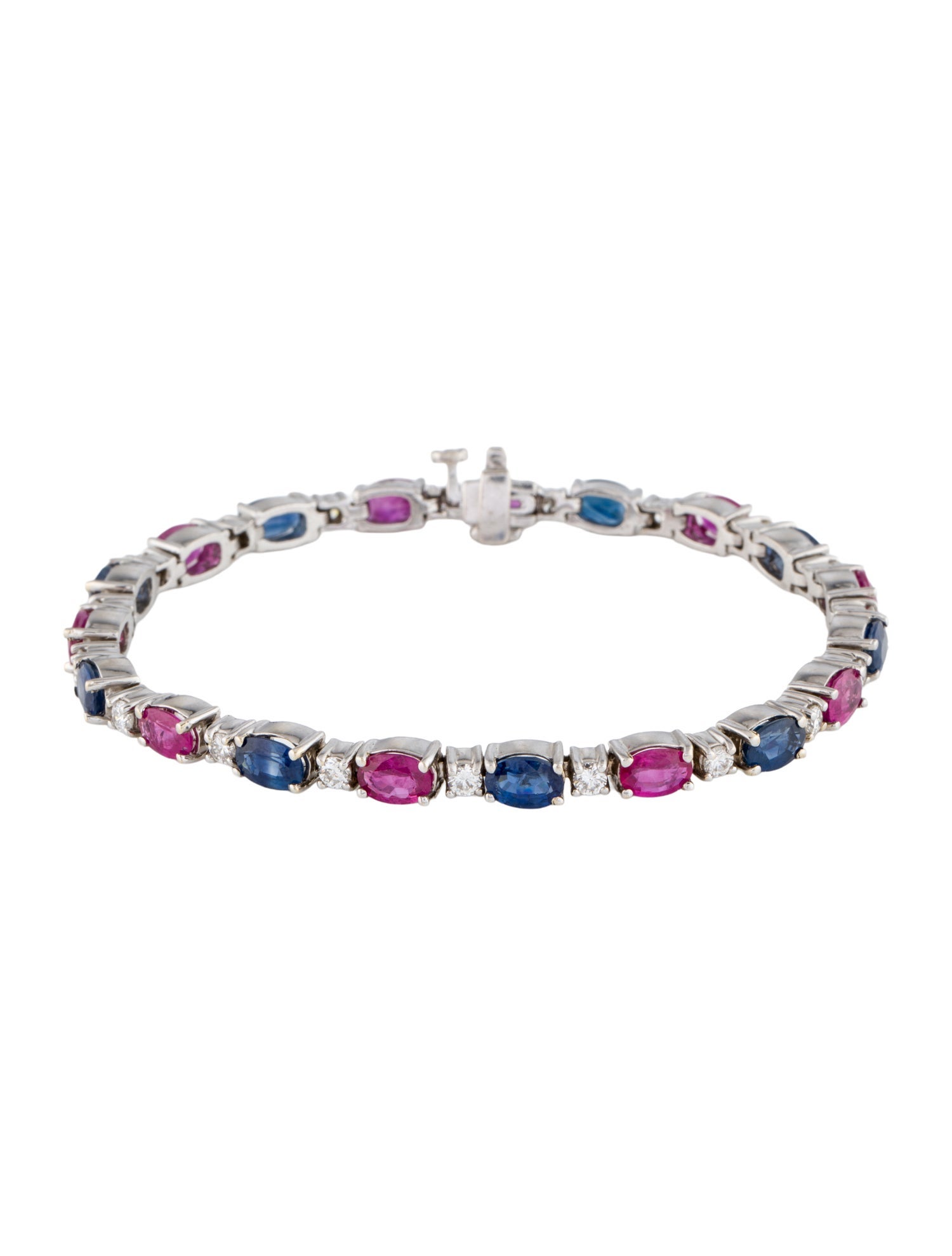 Bracelet 18K Sapphire, Ruby & Diamond Link