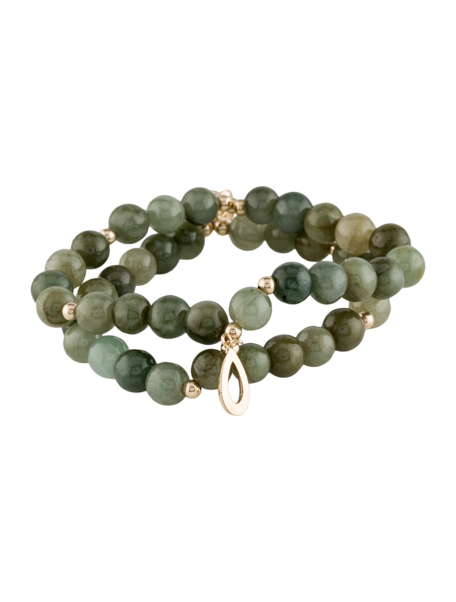 Bracelet 14K Jadeite Bead Charm