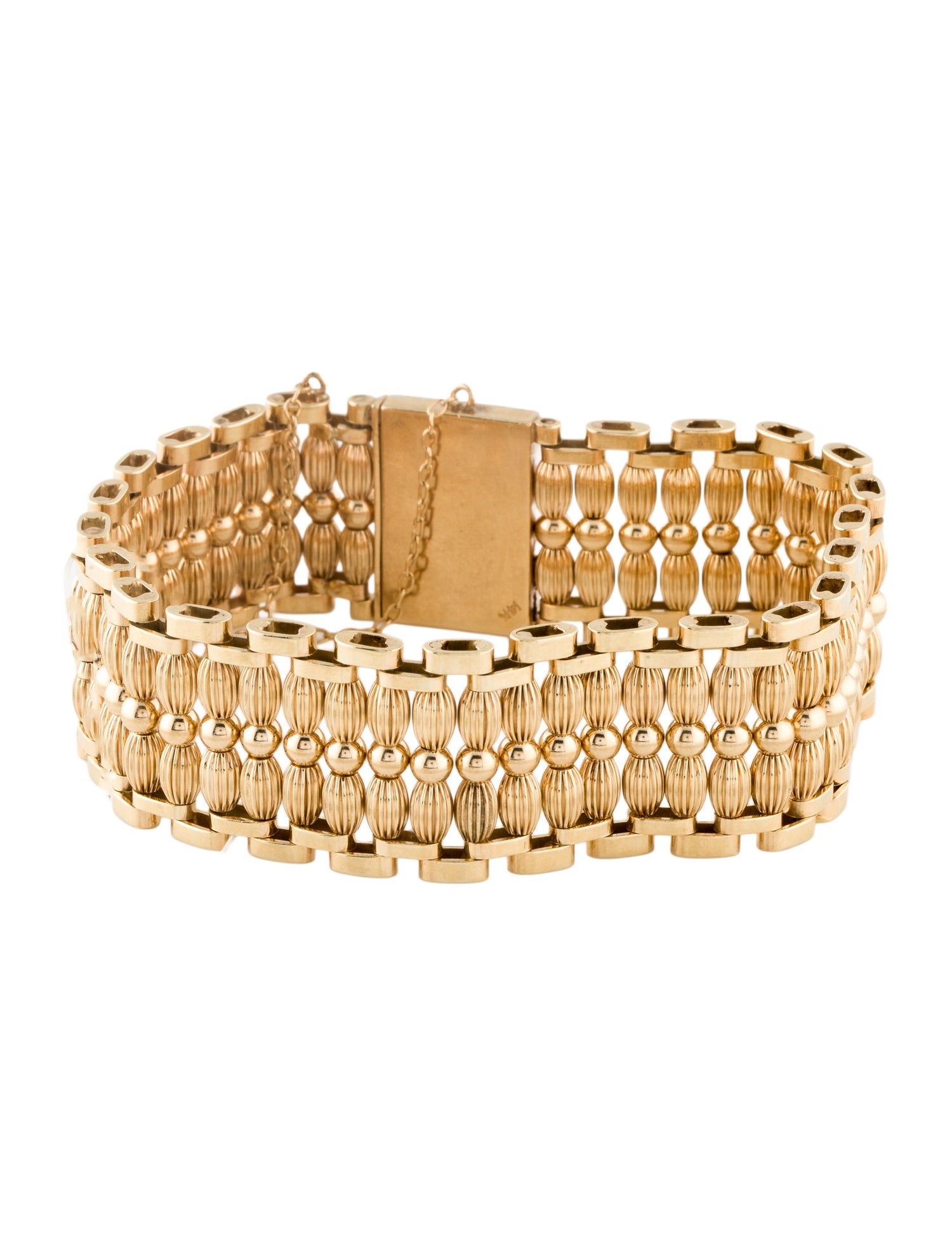 Bracelet 14K Ornate Beaded Link