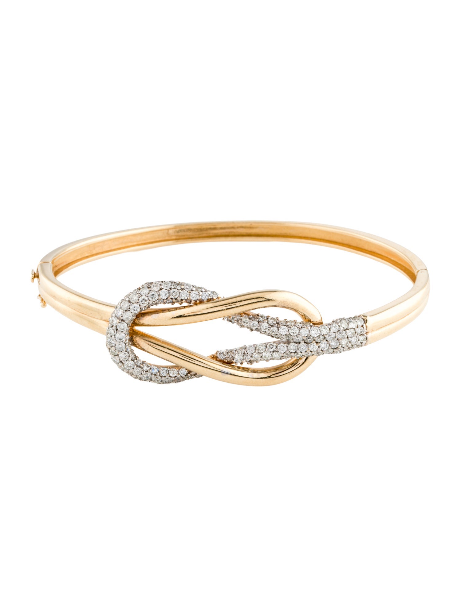 Bracelet 14K 1.29ctw Diamond Knot Bangle