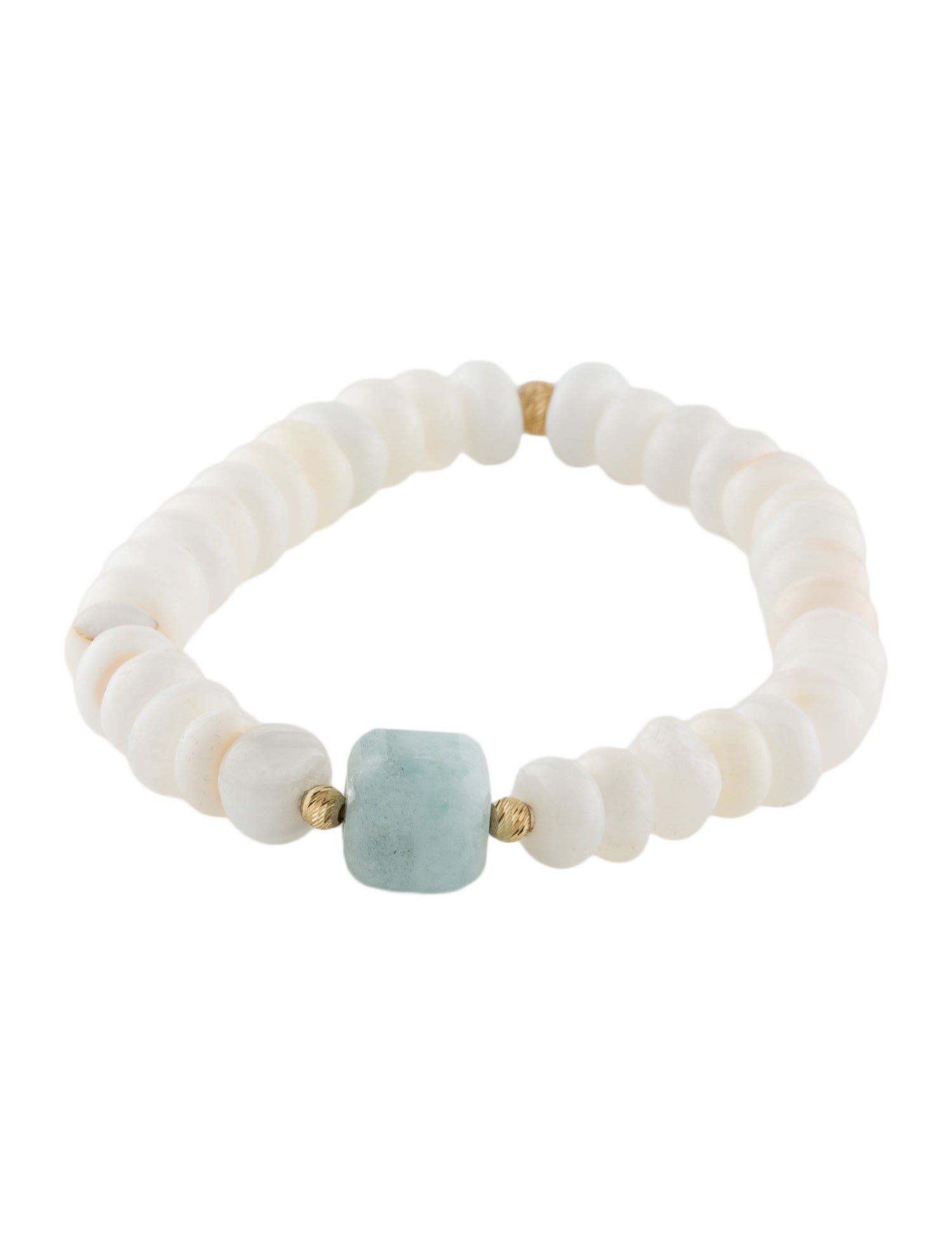 Bracelet 14K Aquamarine & Opal Bead