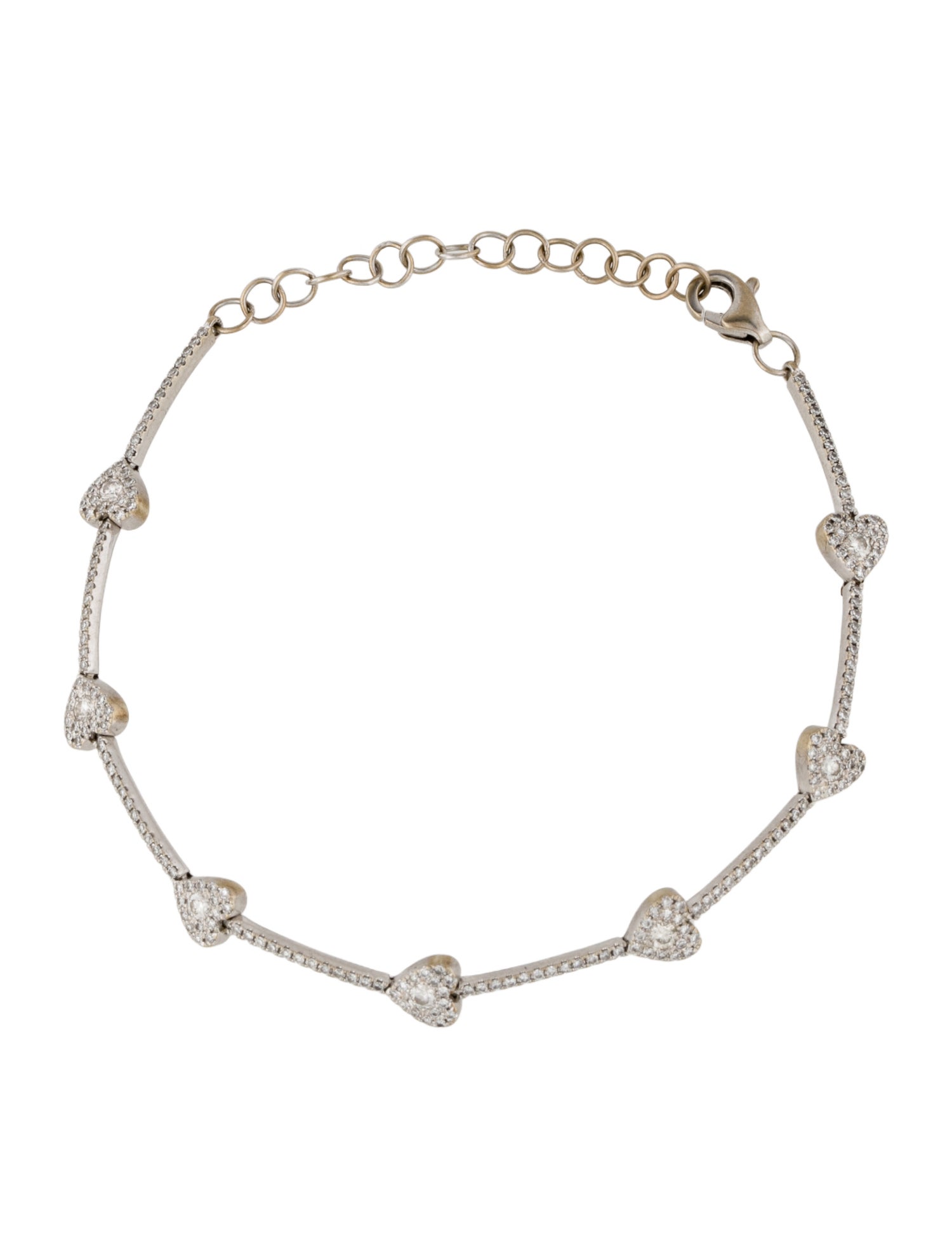 Bracelet 14K Diamond Heart Station