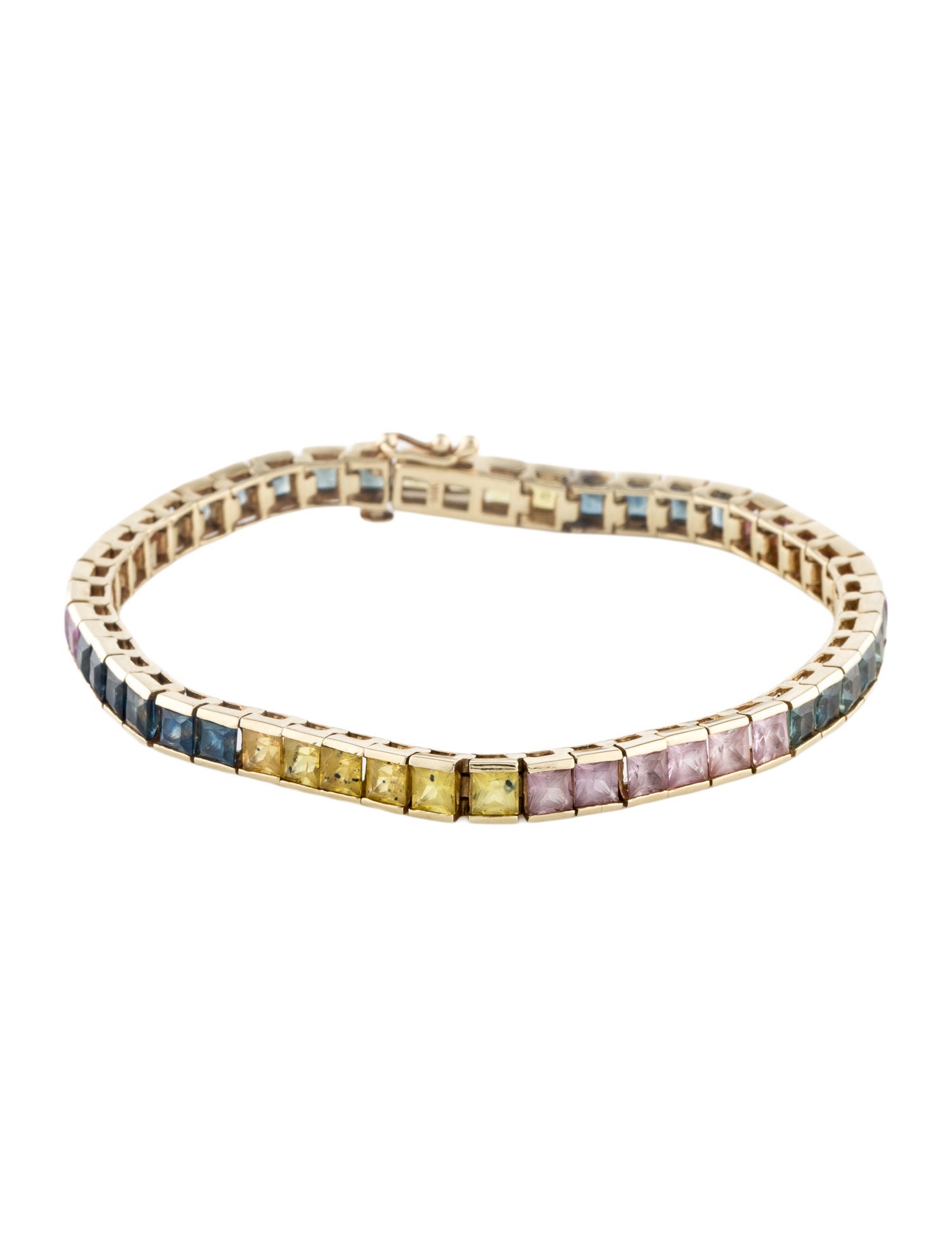 Bracelet 14K 10.55ctw Sapphire Rainbow Link