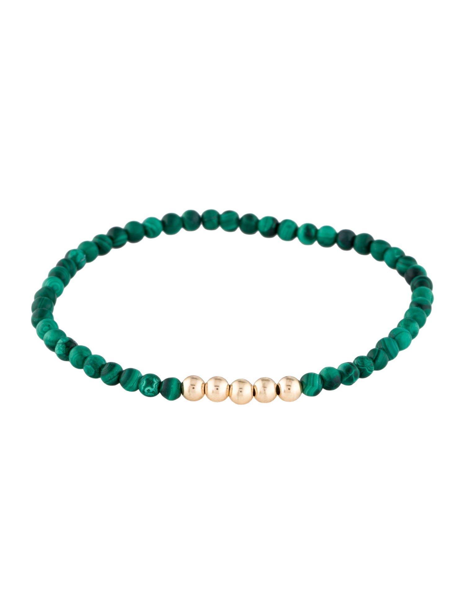 Bracelet 14K Malachite Bead Bracelet