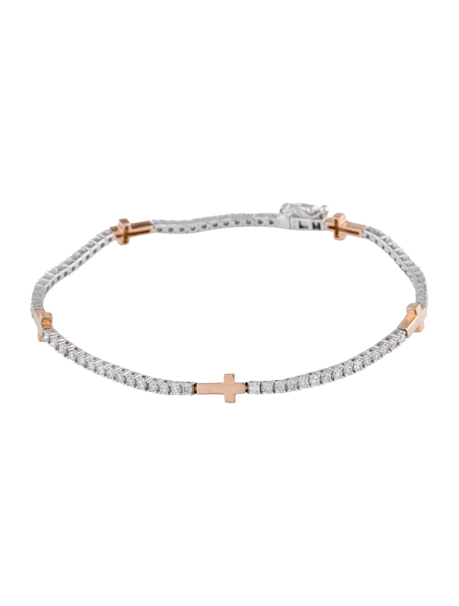 Bracelet 14K 1.40ctw Diamond Cross Station