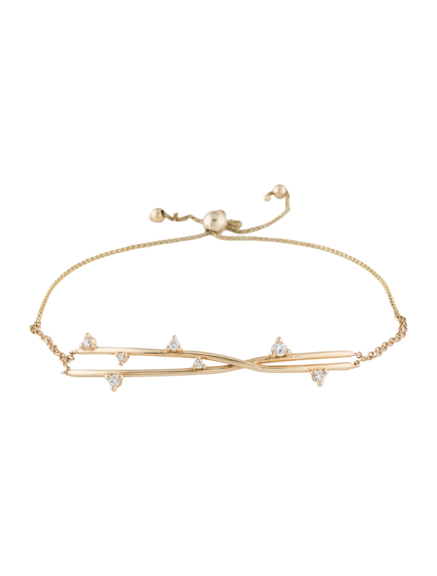 Bracelet 14K Diamond Adjustable