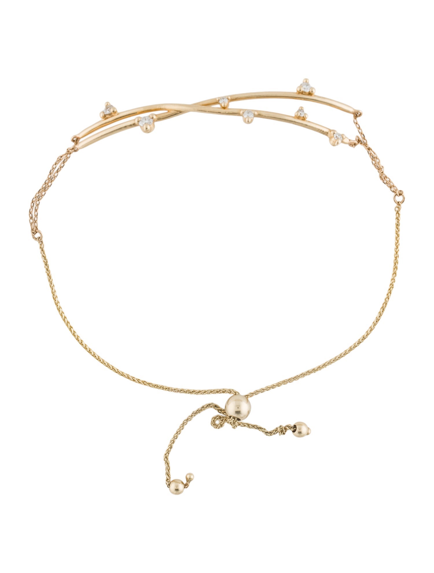 Bracelet 14K Diamond Adjustable