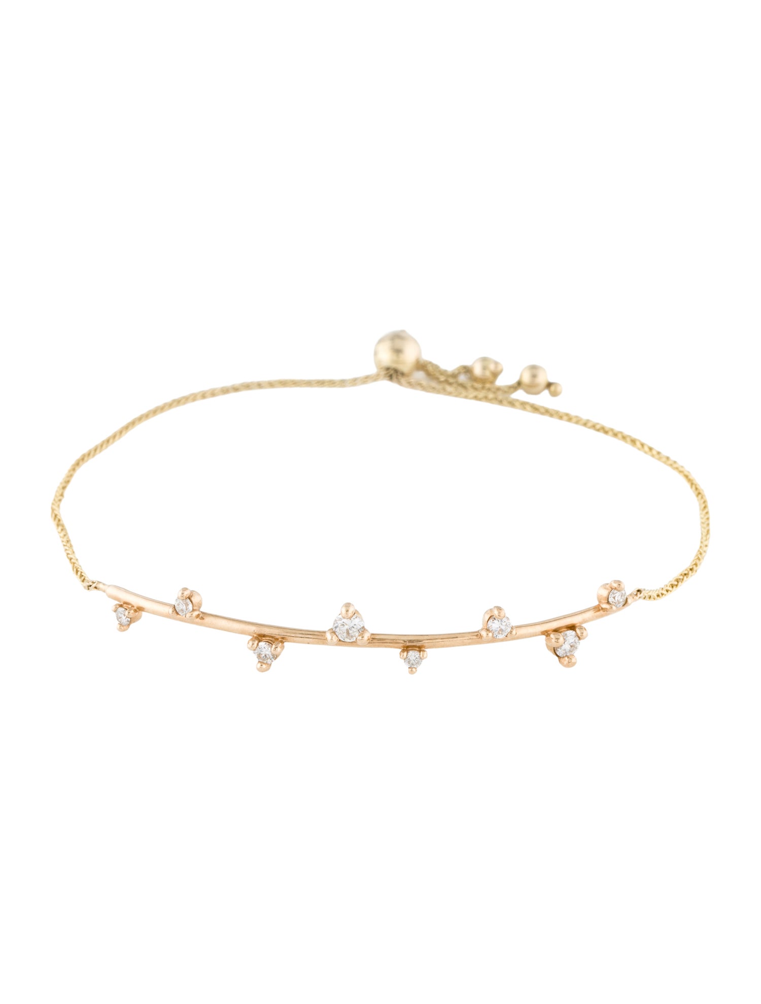 Bracelet 14K Diamond Station Bar