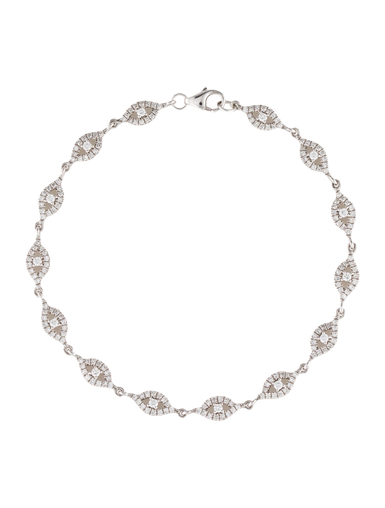 Bracelet 14K Diamond Evil Eye Link Bracelet