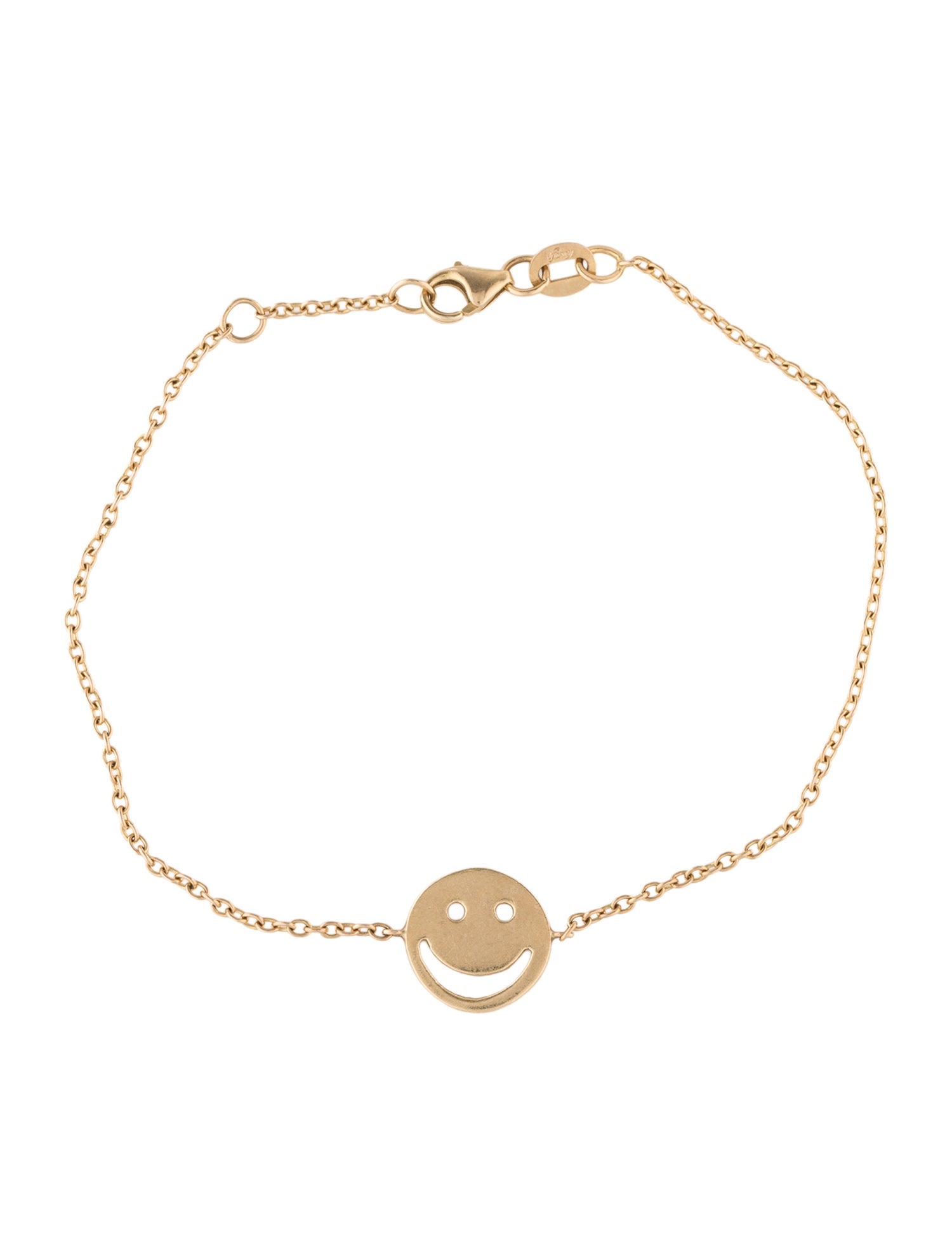 Bracelet 14K Smiley Face Link