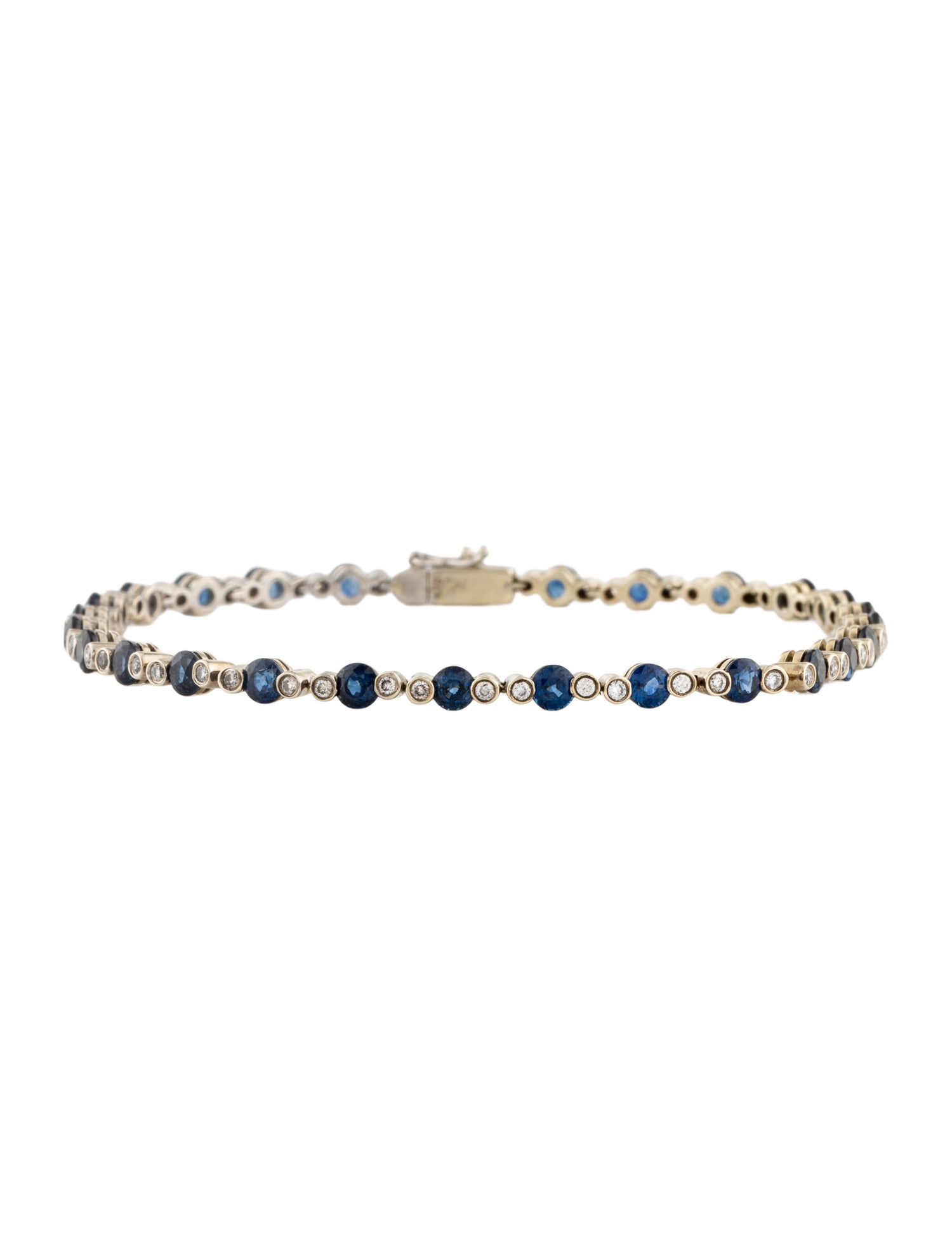 Bracelet 18K 4.00ctw Sapphire & Diamond Link Bracelet
