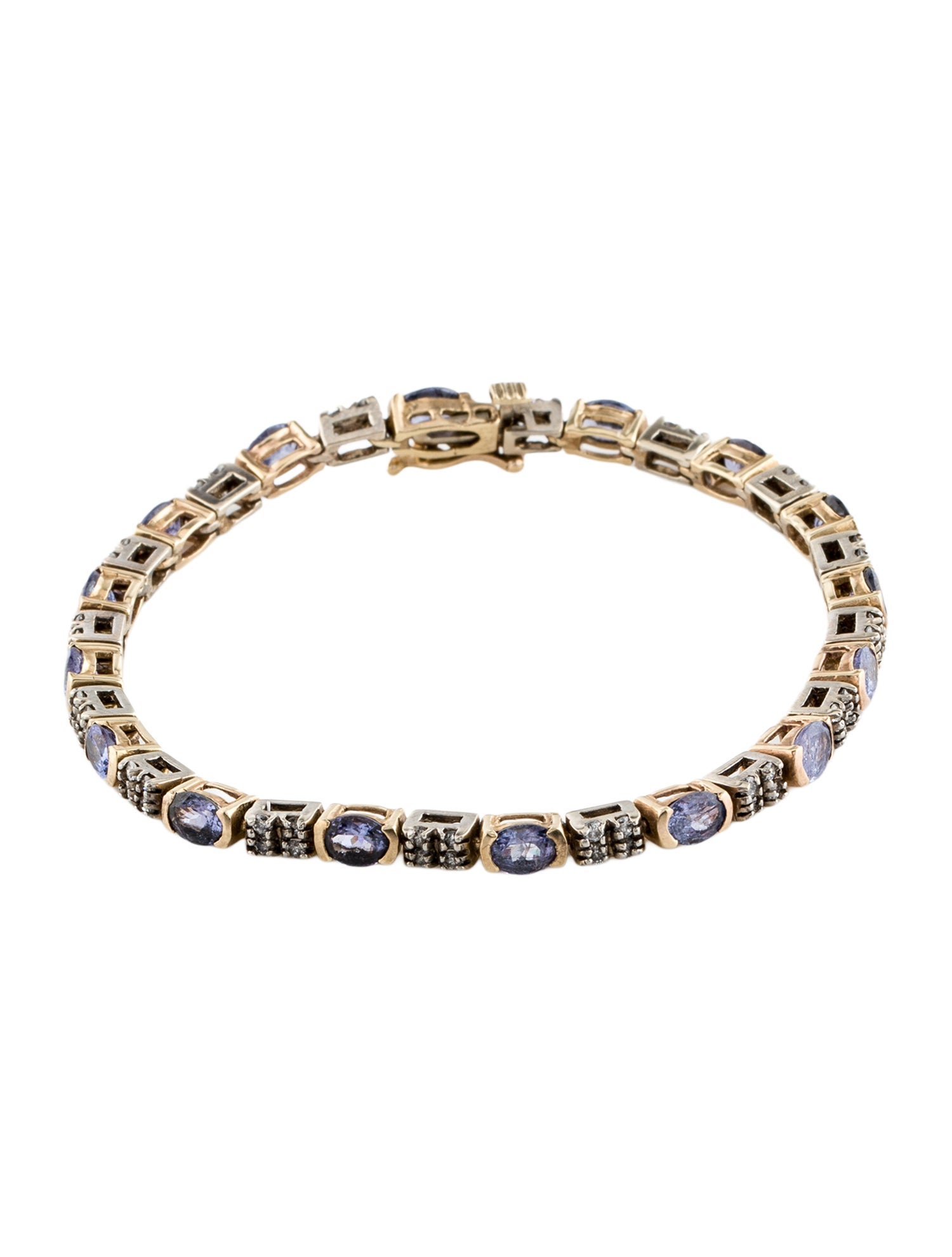 Bracelet 14K 5.45ct Tanzanite & Diamond Tennis