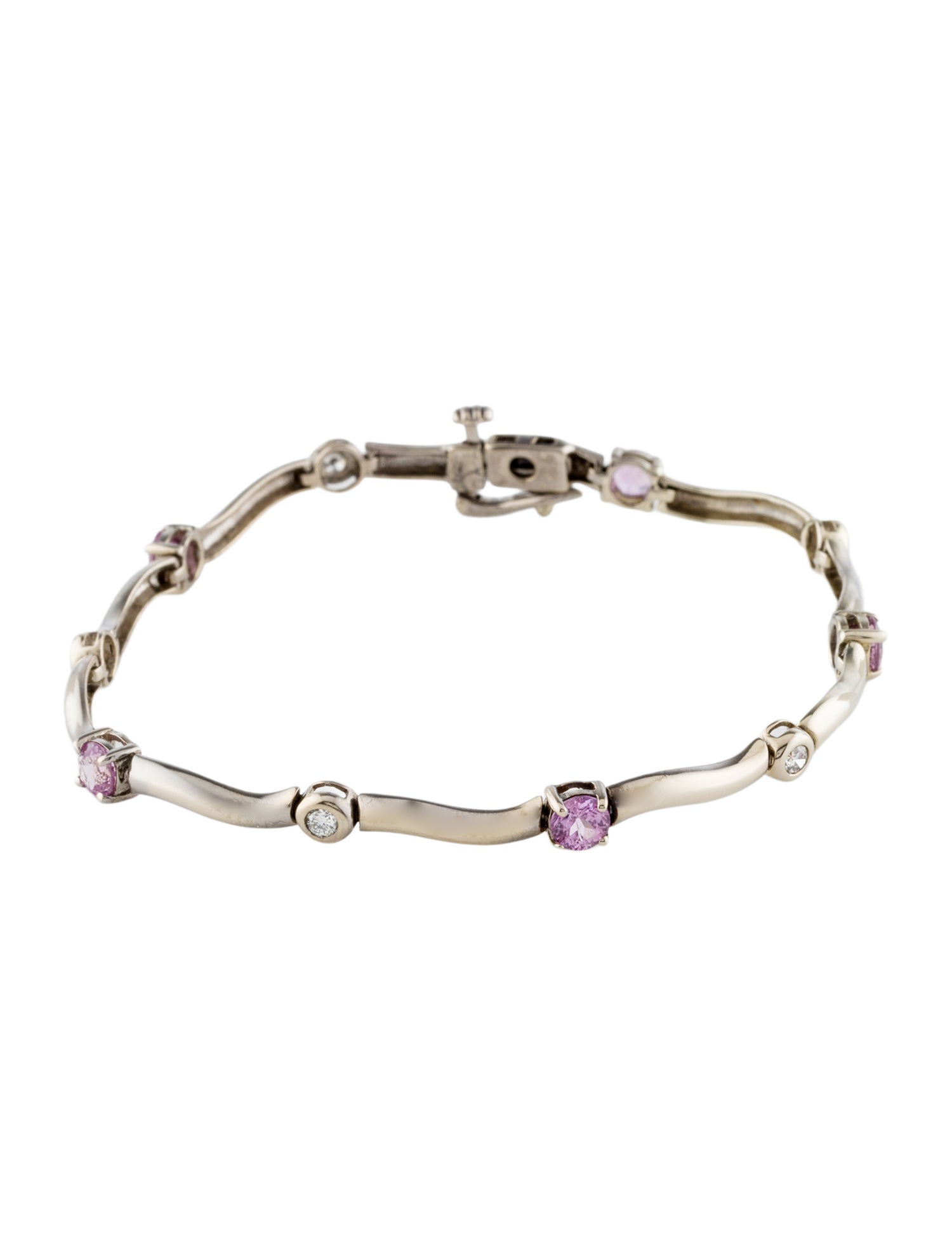 Bracelet 18K 1.38ct Sapphire & Diamond Station