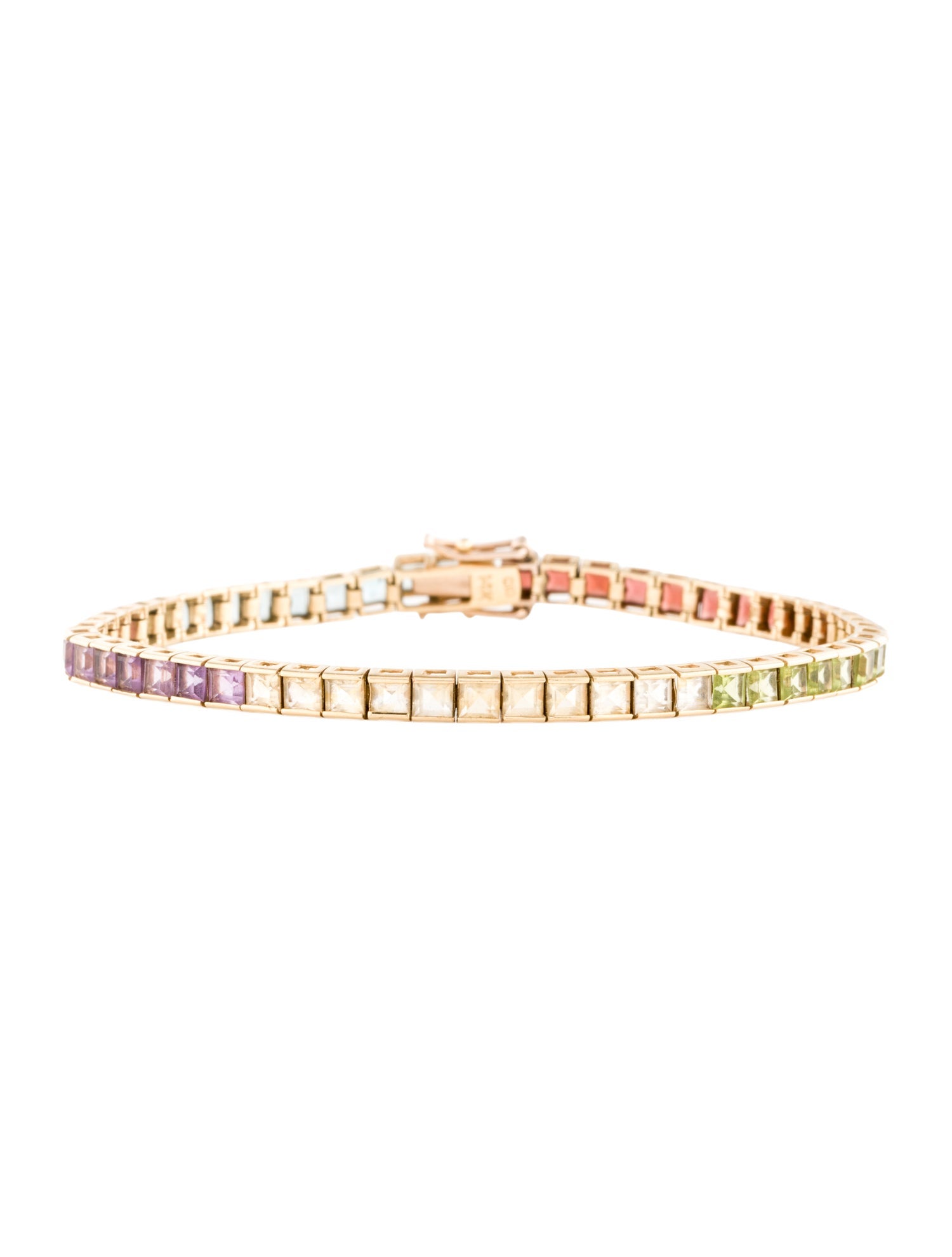Bracelet 14K Multi-Stone Rainbow Tennis