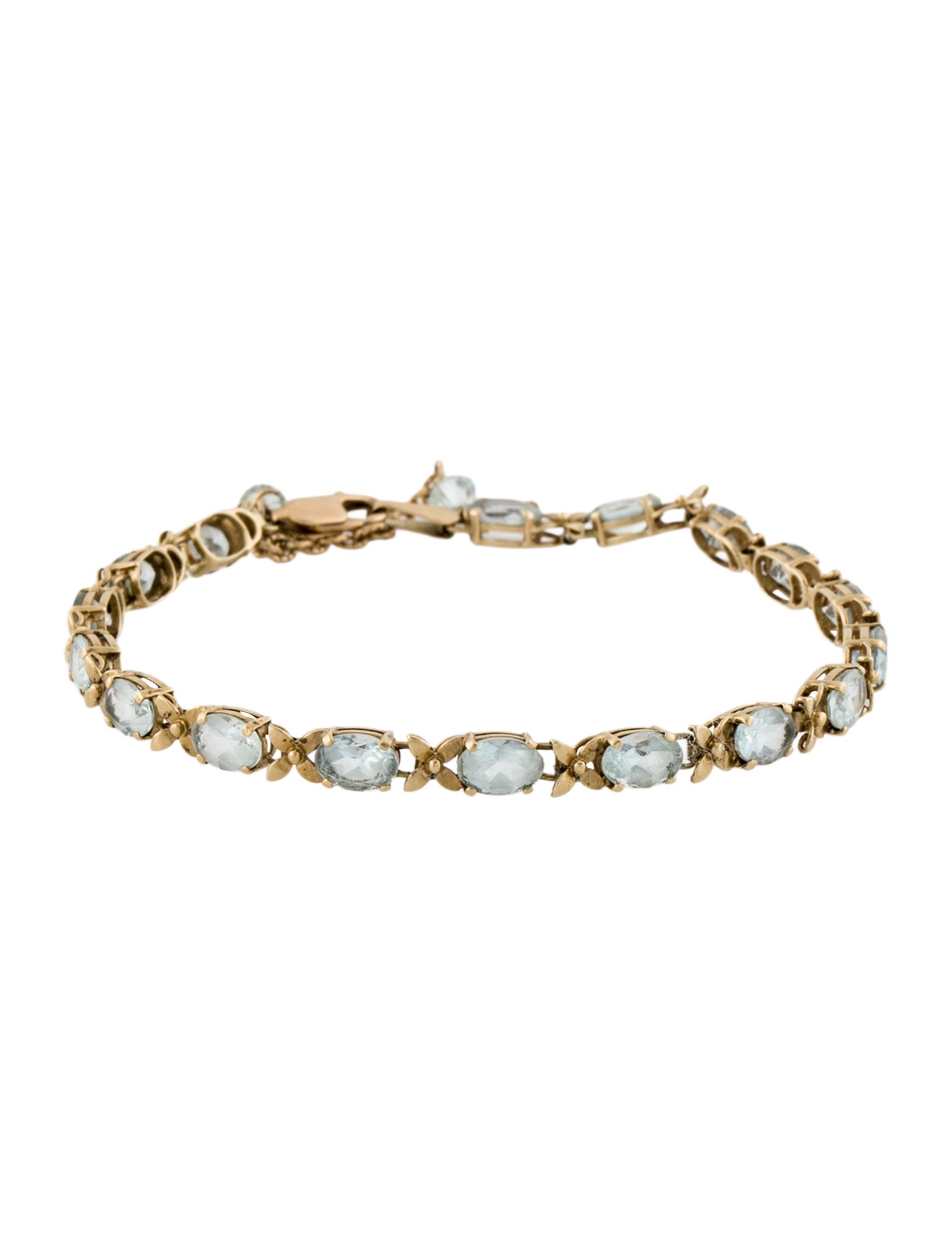Bracelet 14K Aquamarine Link
