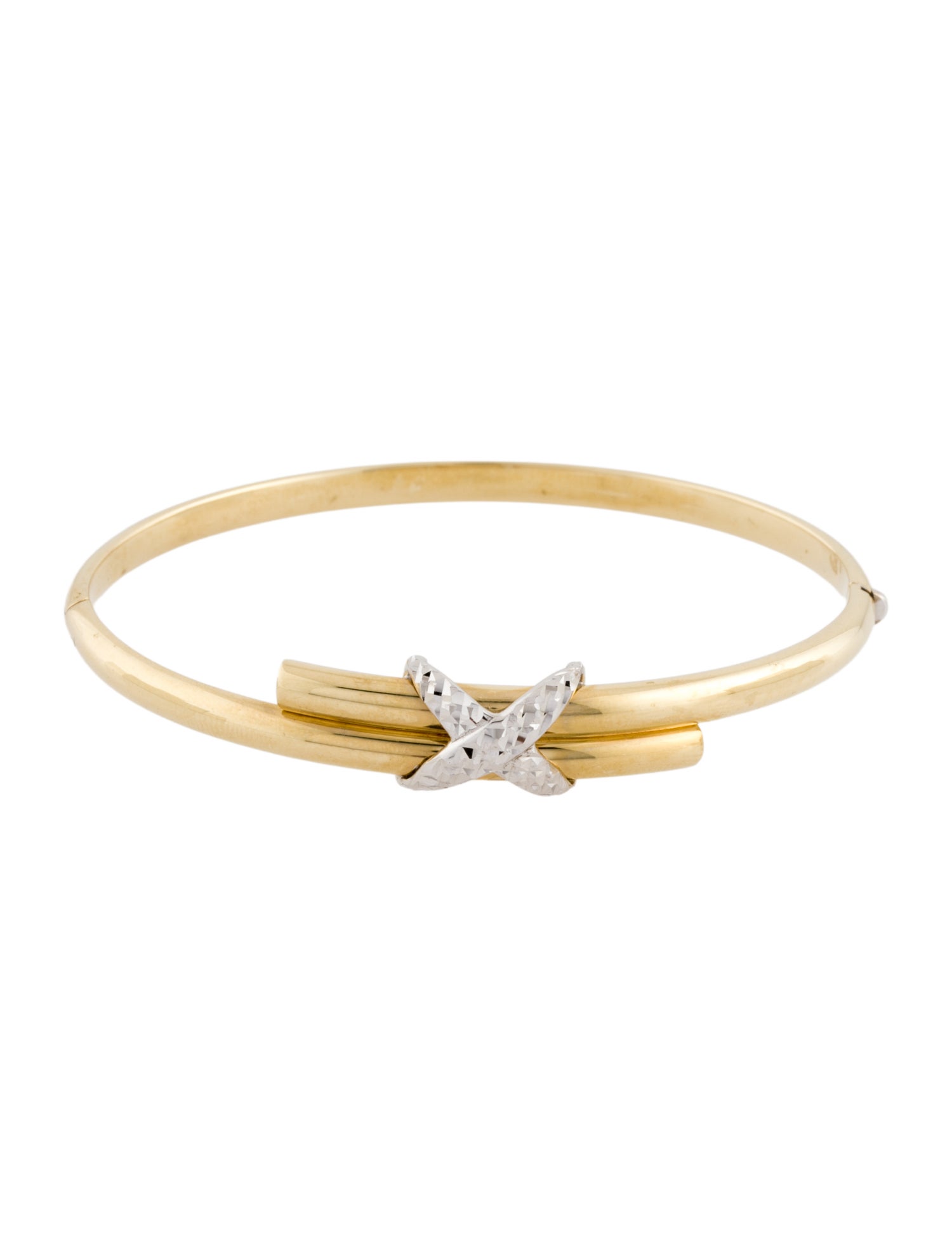 Bracelet 14K Two Tone X Bangle