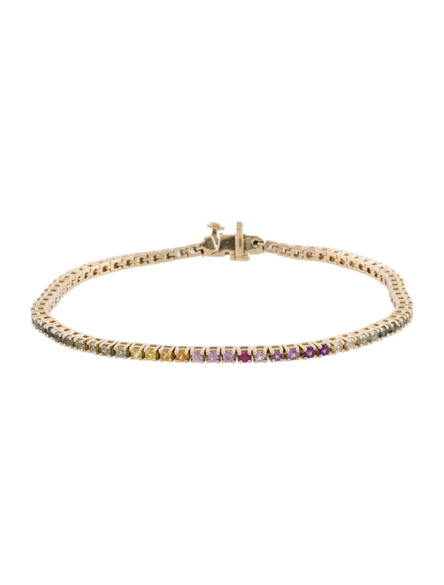 Bracelet 14K Multistone Rainbow Tennis