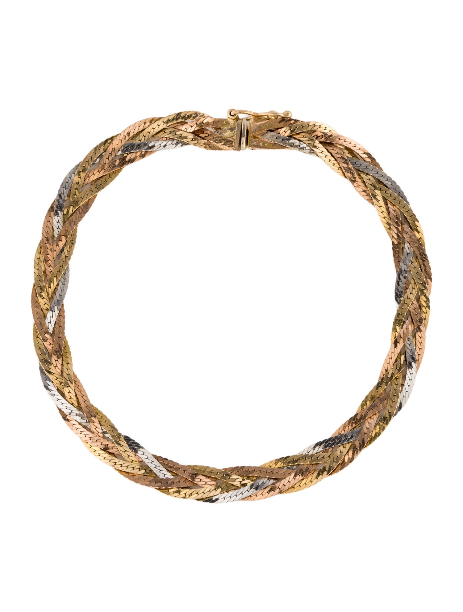 Bracelet 14K Tri-Color Weave