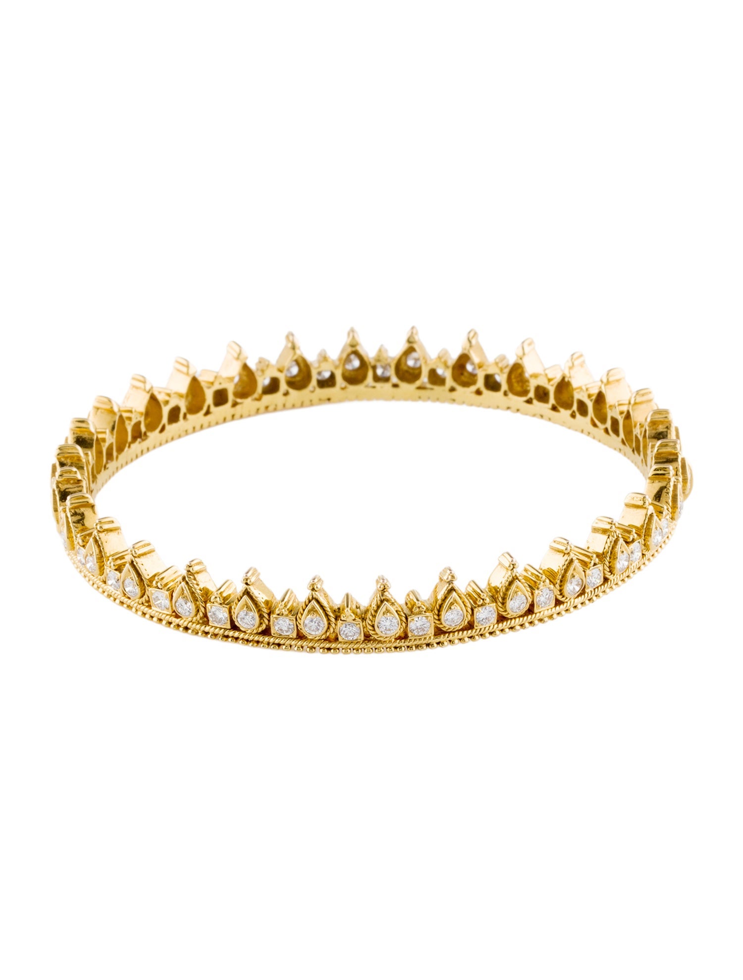Bracelet 14K Diamond Crown Bangle