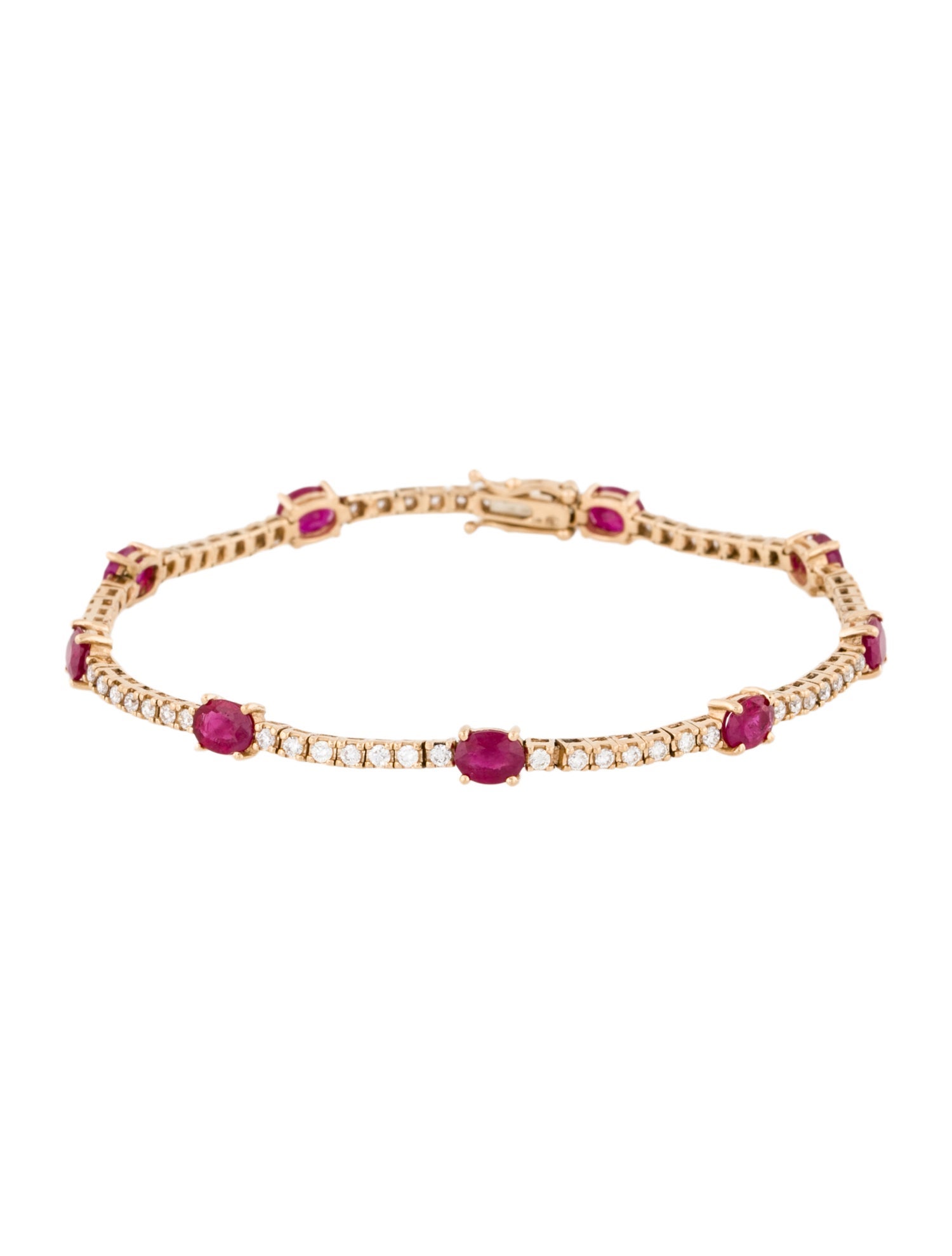 Bracelet 14K Ruby & Diamond Station