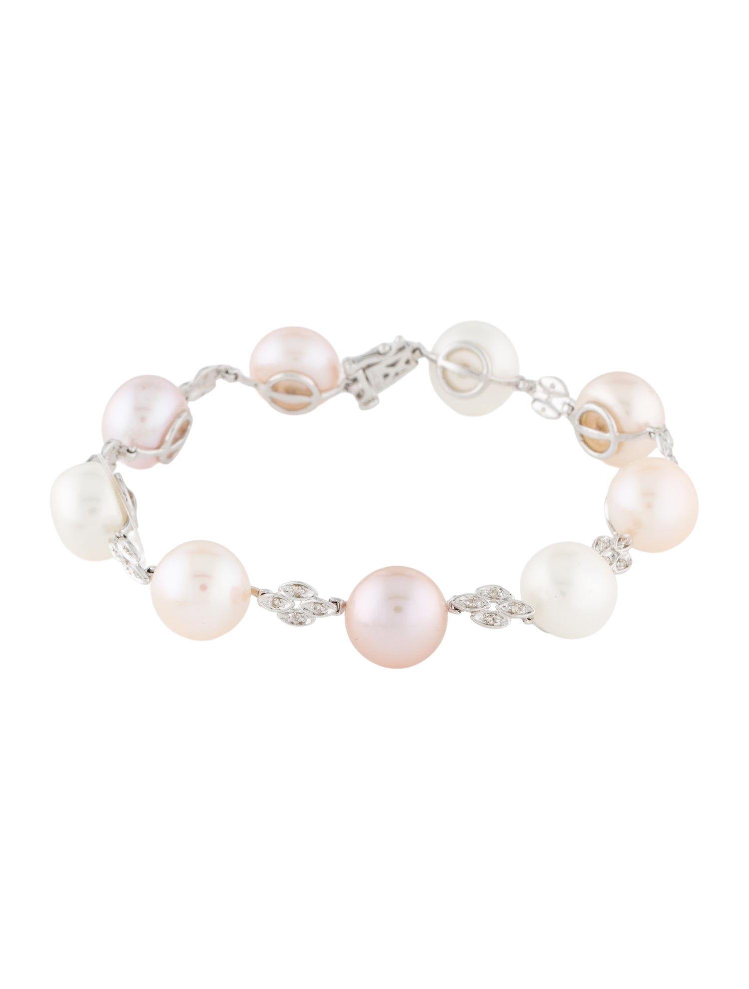 Bracelet 14K Pearl & Diamond Station