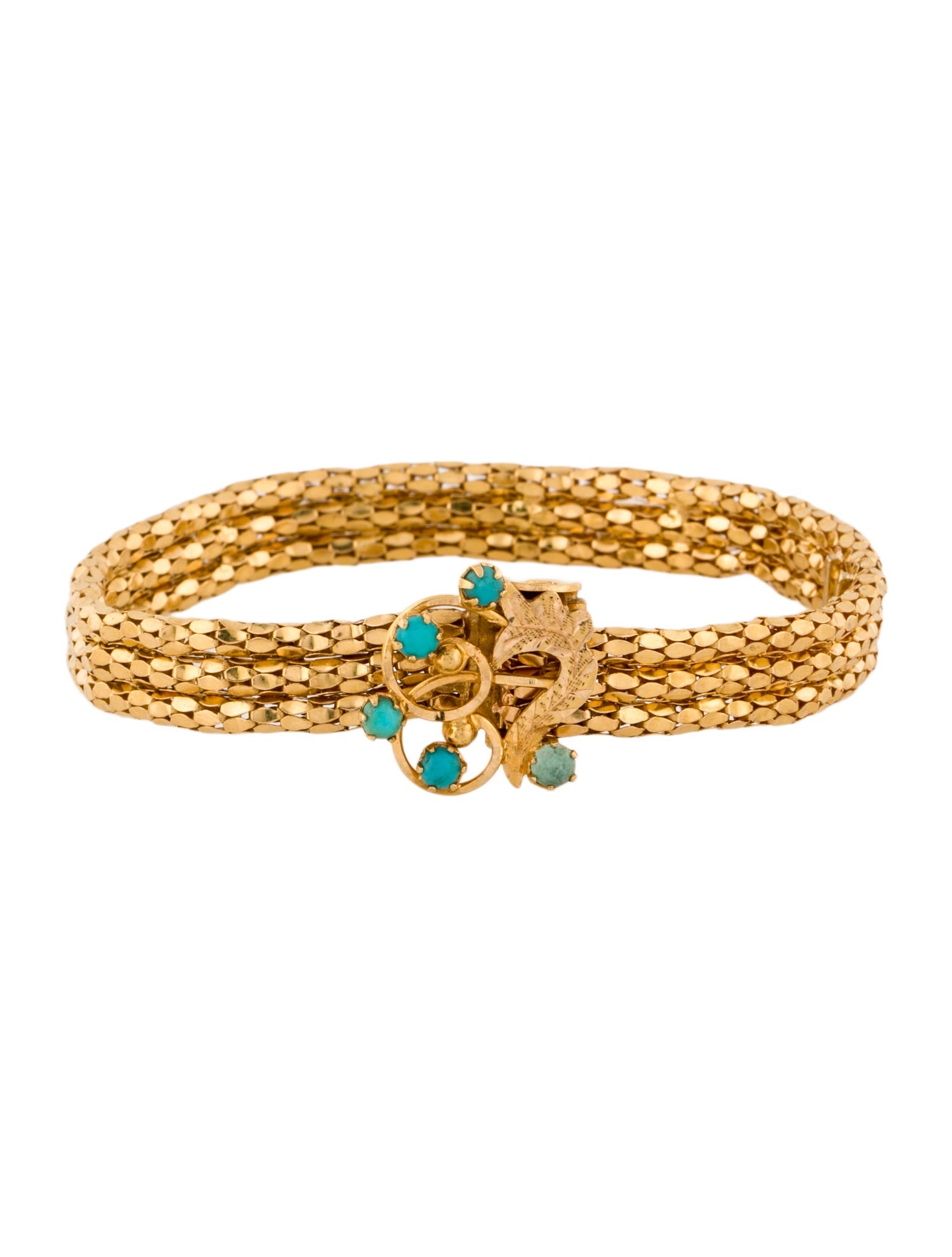 Bracelet 22K 1.00ctw Turquoise Fancy Link