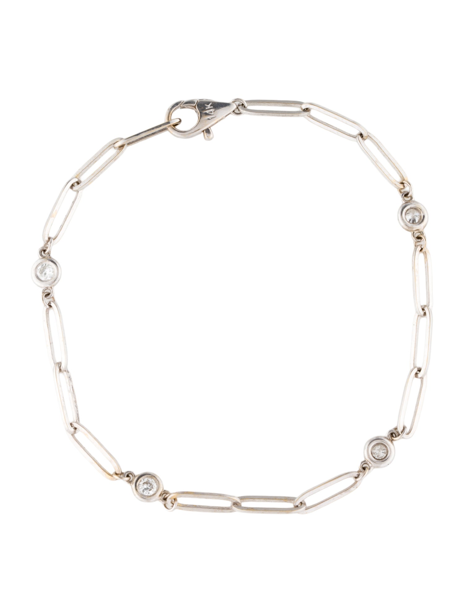 Bracelet 14K Diamond Station Link
