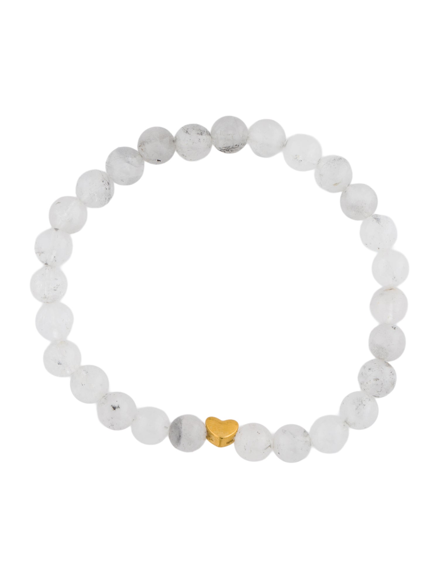 Bracelet 24K Heart Charm Quartz Bead