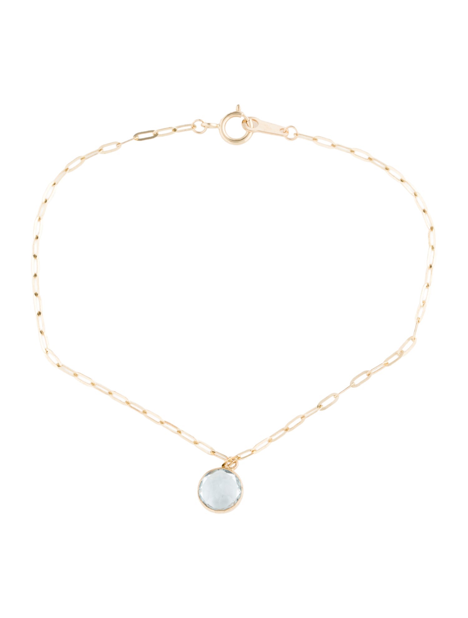 Bracelet 14K Topaz Charm