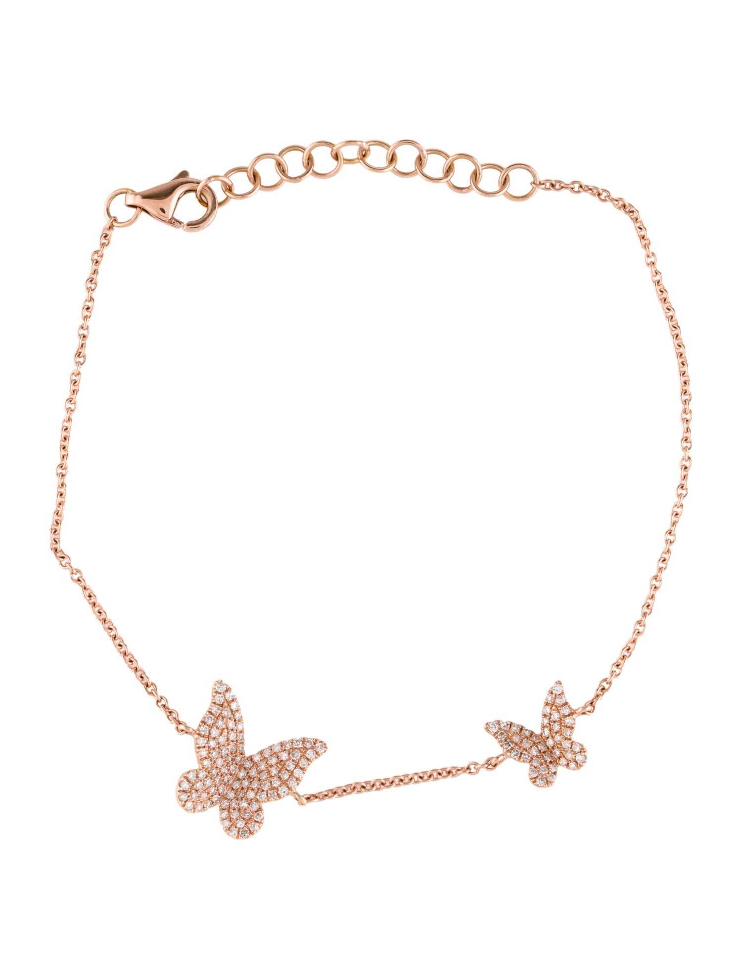 Bracelet 14K Diamond Butterfly Station