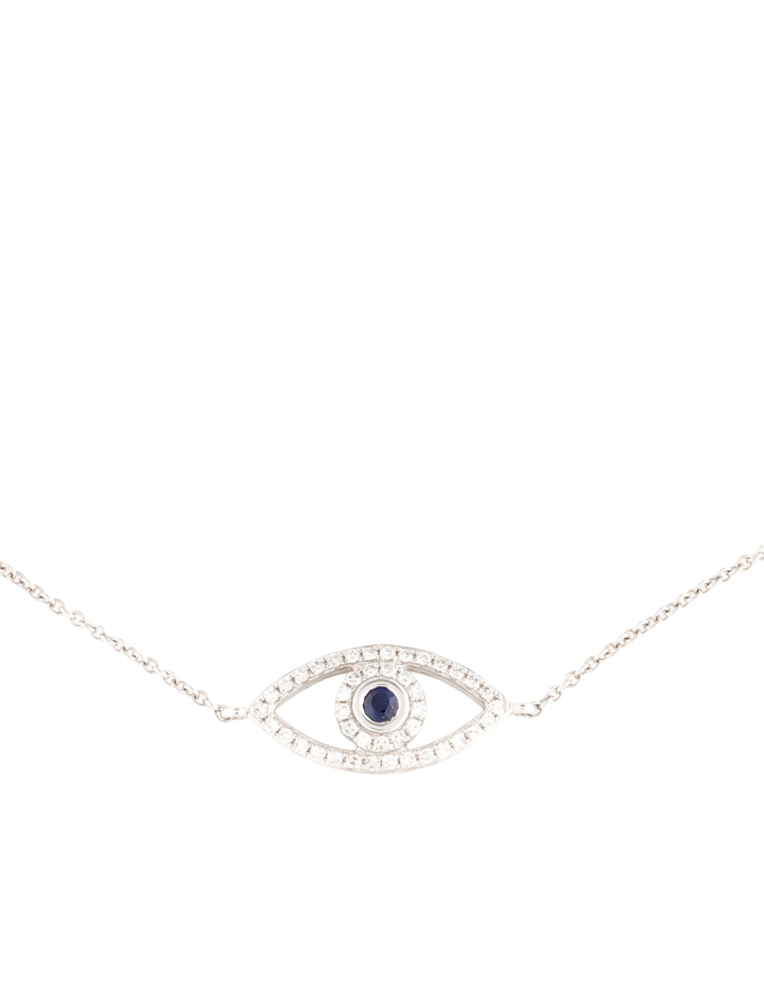 Bracelet 14K Sapphire & Diamond Evil Eye Station