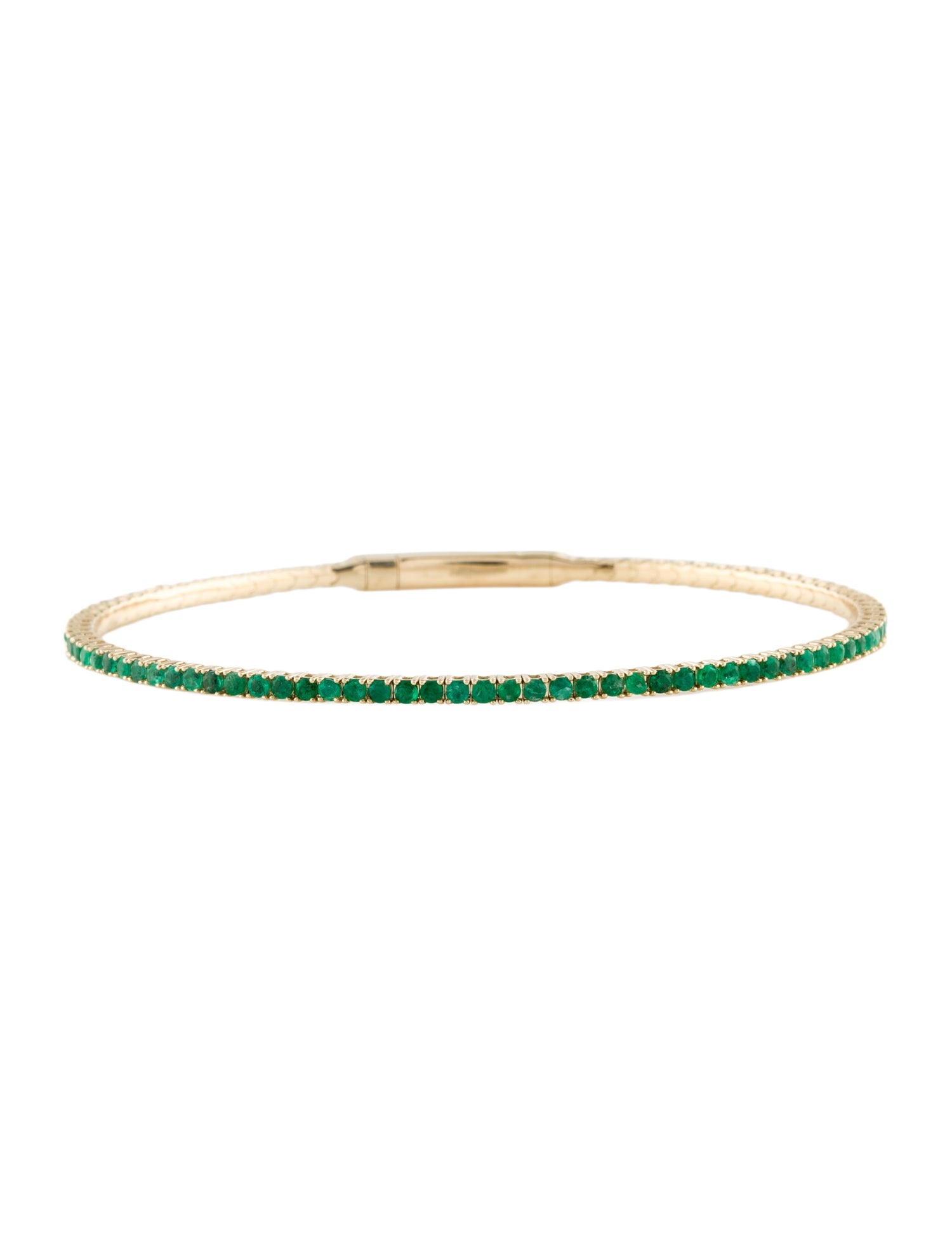 Bracelet 14K 1.48ctw Emerald Bangle Bracelet