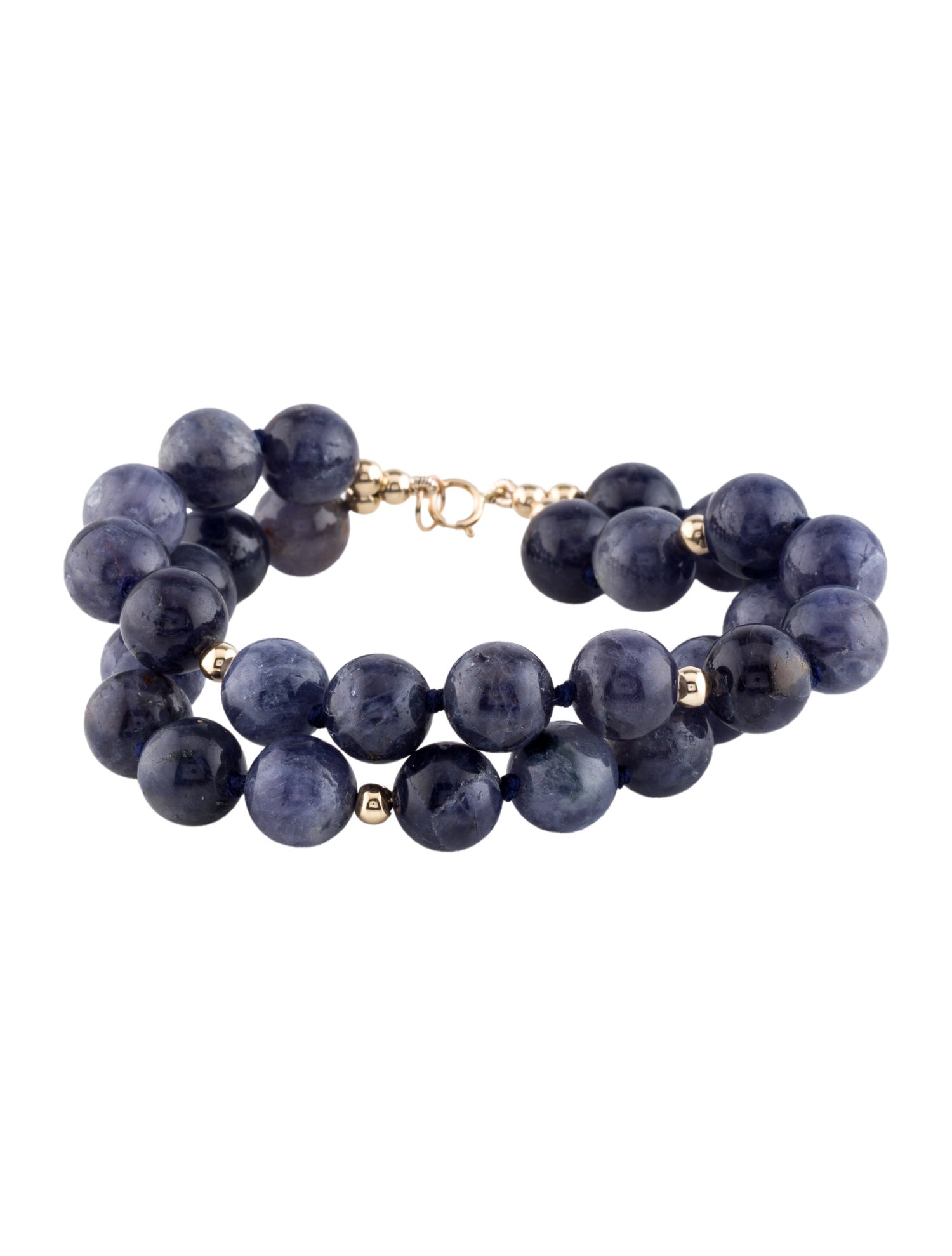 Bracelet 14K Iolite Multistrand Bead Bracelet