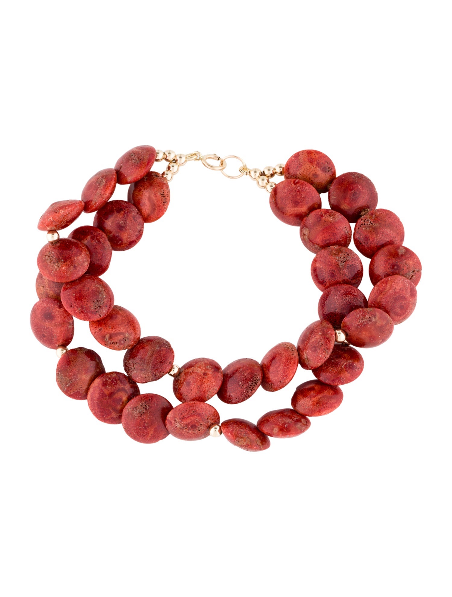 Bracelet 14K Coral Double Strand Bead