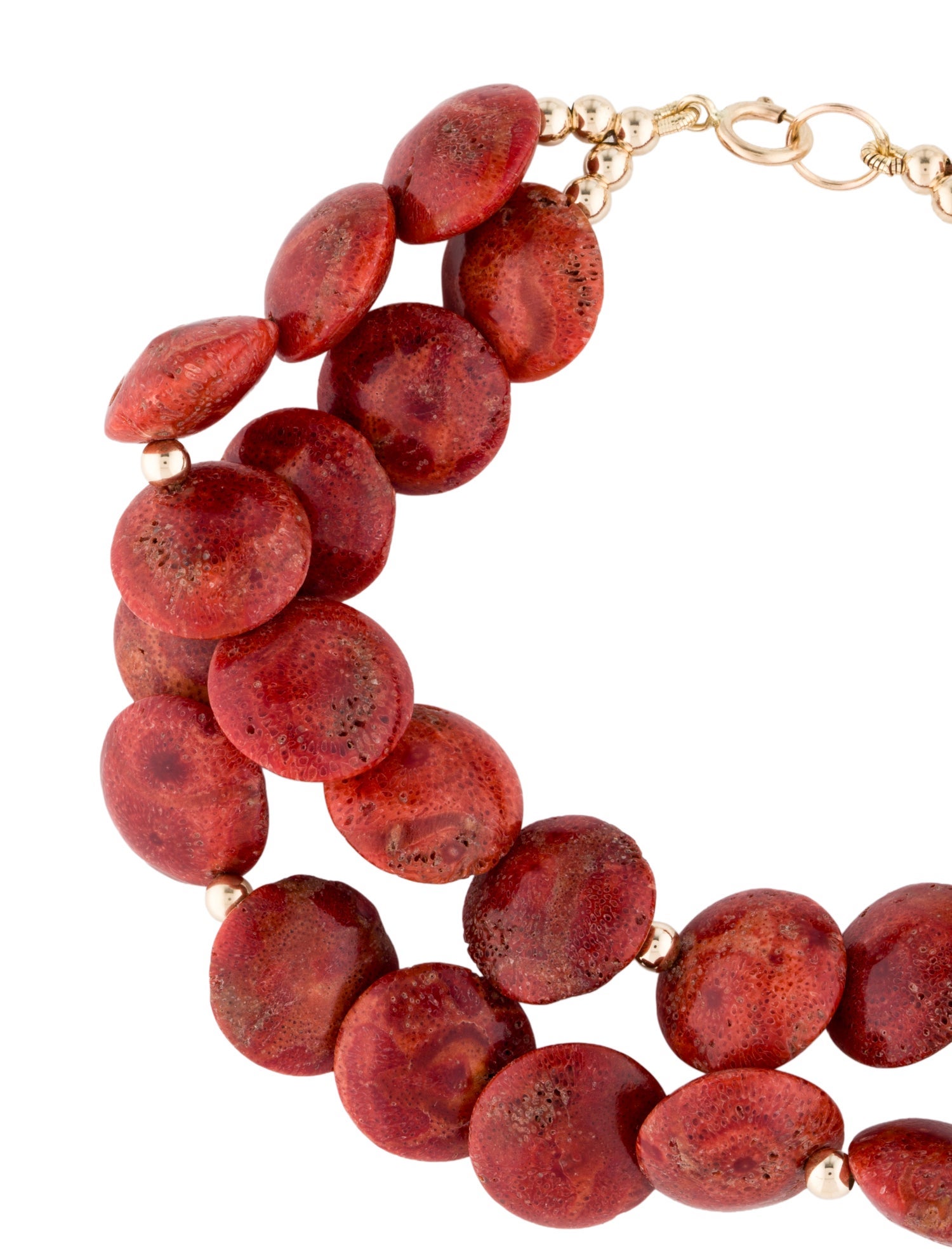 Bracelet 14K Coral Double Strand Bead