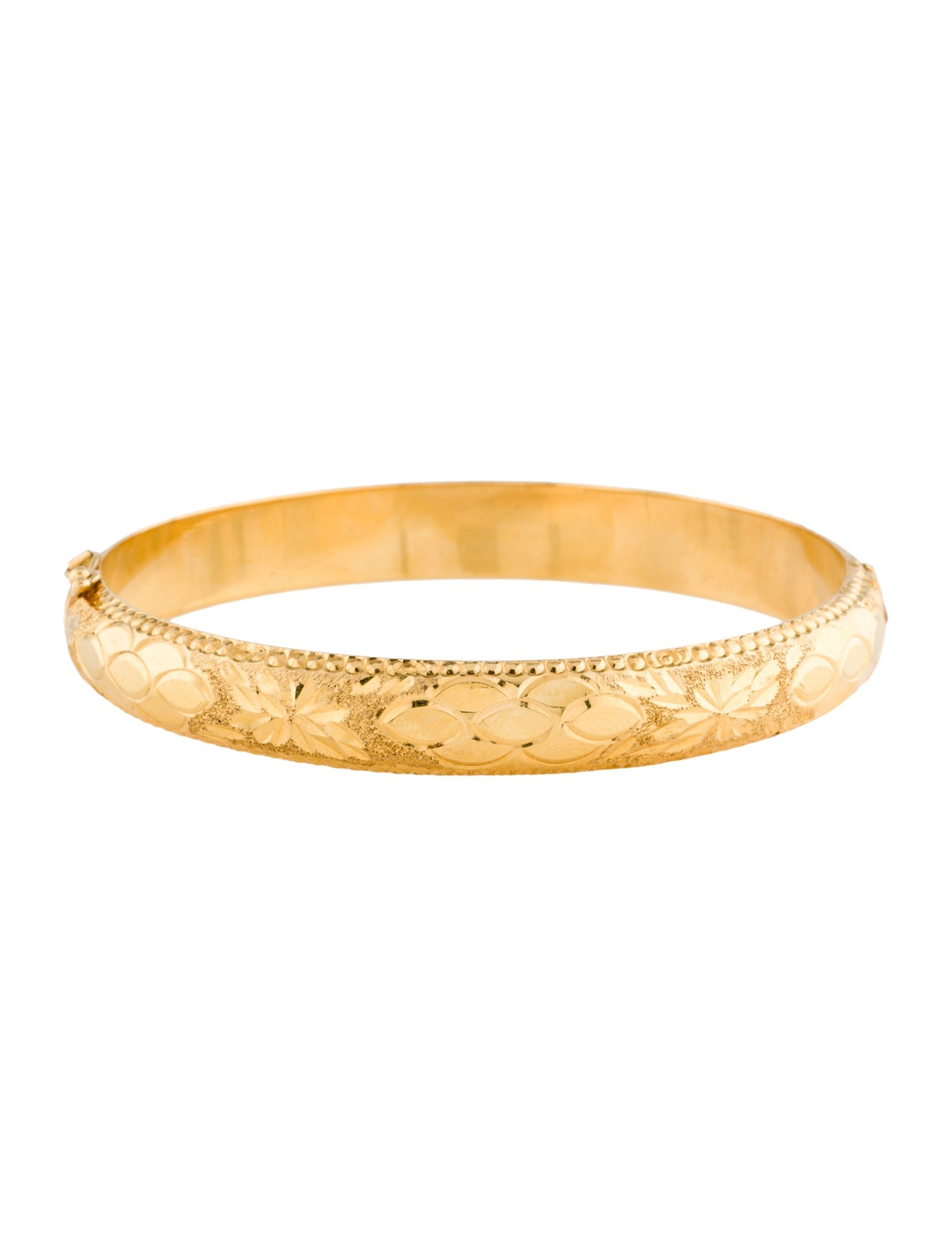 Bracelet 18K Hinged Engraved Bangle
