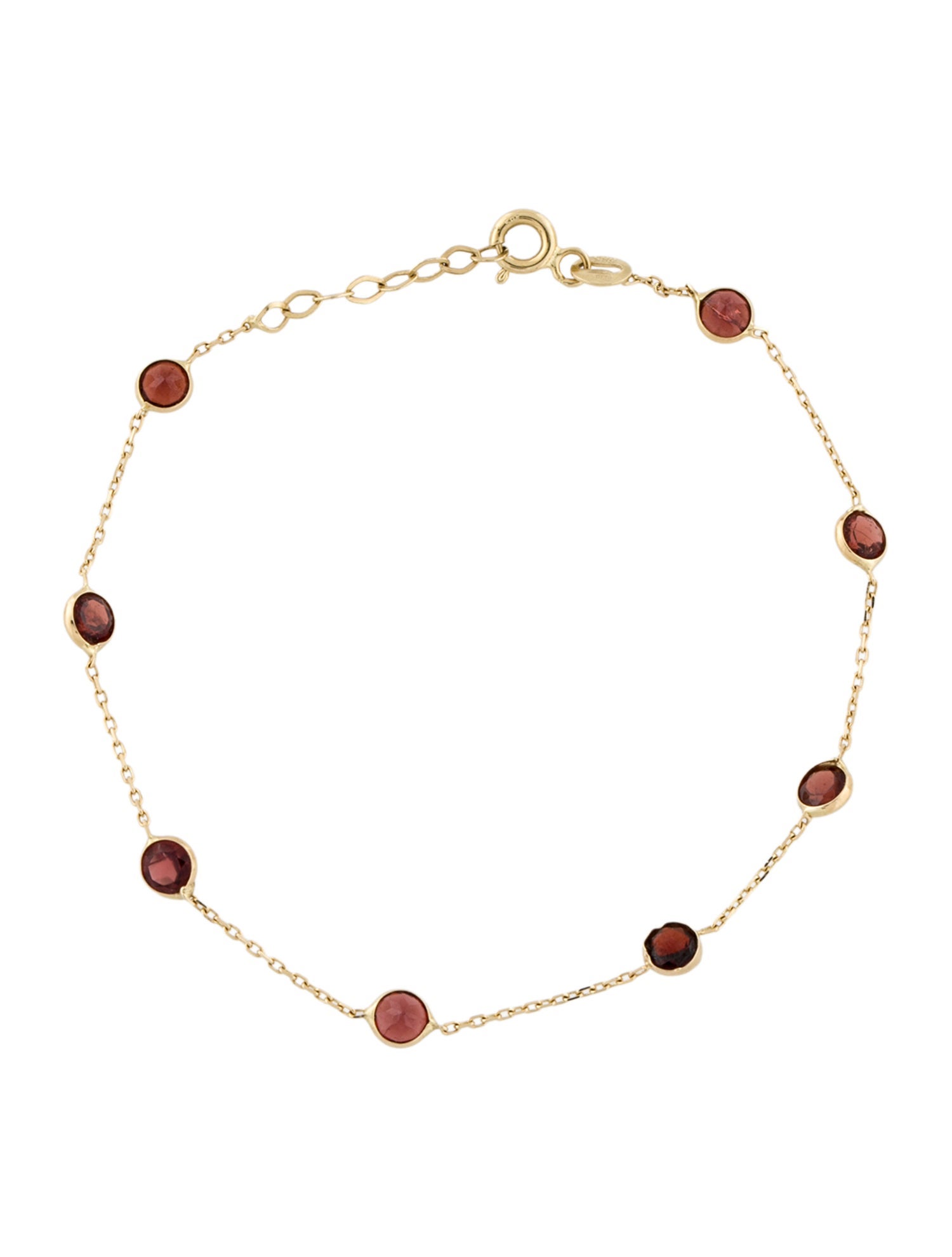 Bracelet 14K Garnet Station Chain