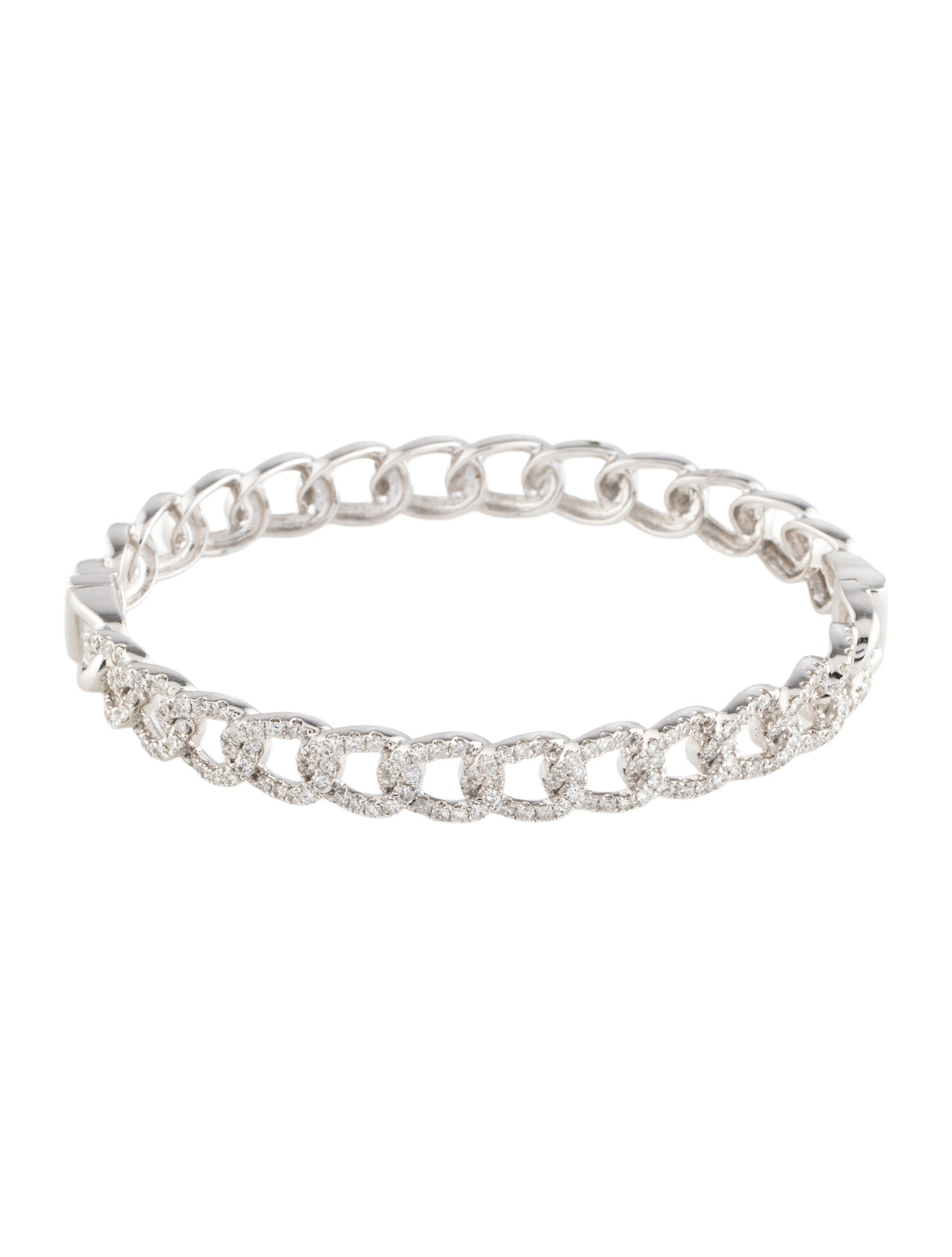 Bracelet 18K 1.75ctw Diamond Link Bangle Braccelet